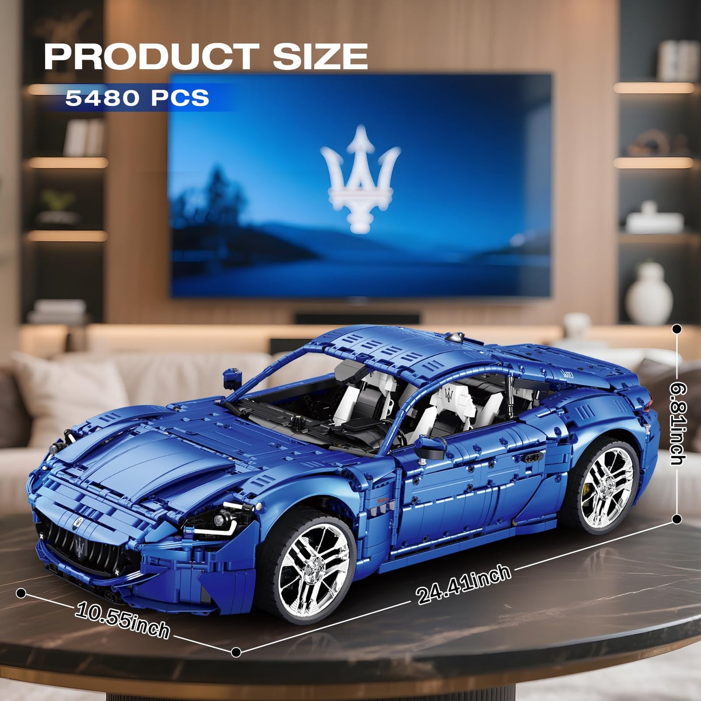 Reobrix Sports Car Building Blocks Set for Adults, 1:8 Vehicle Racing Car Toy Model Building Kit for Adult, 11010, Creative Gifts for Adults 14+ (5480PCS)