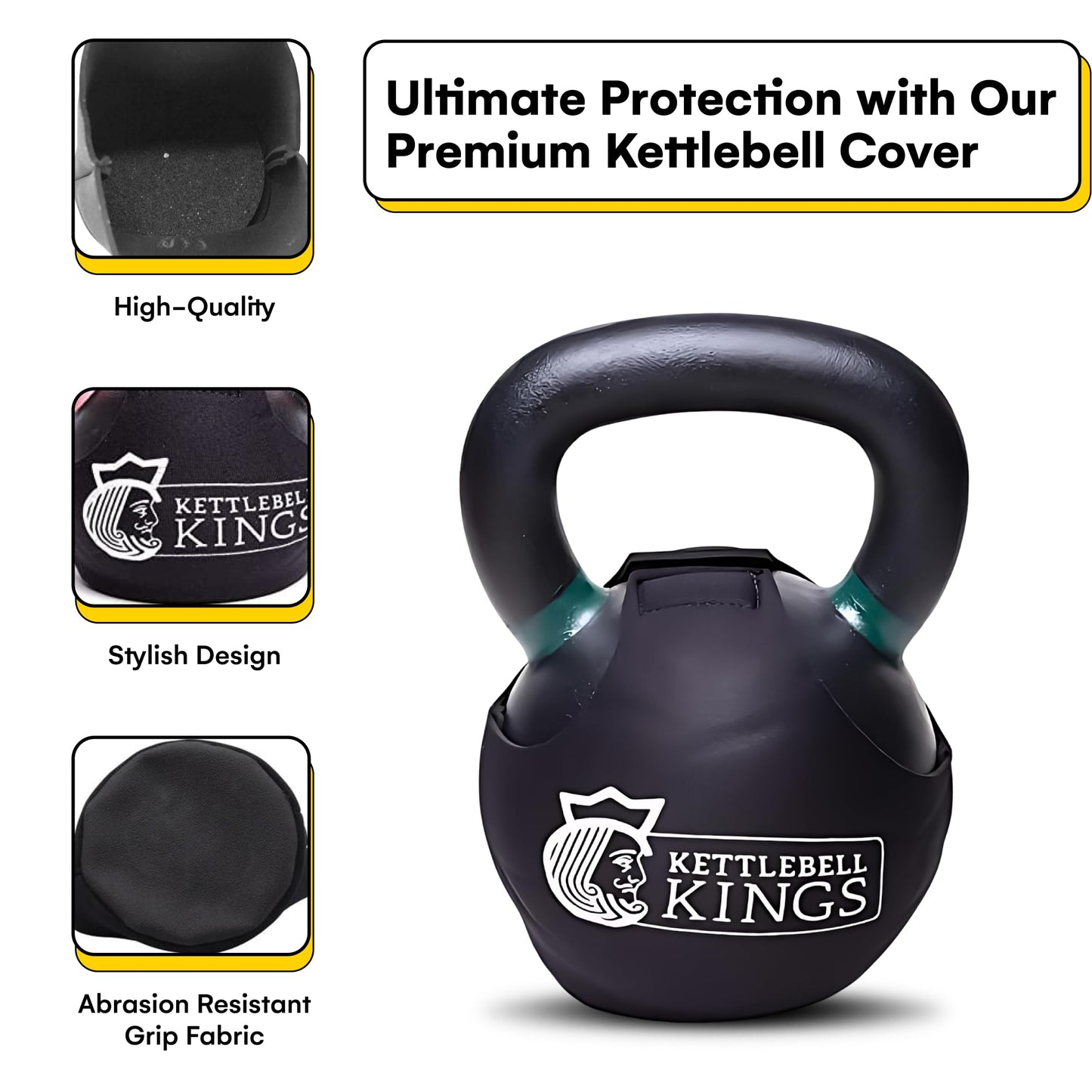 SPECIFIC TO KETTLEBELL KINGS PRODUCTS - Powder Coat Kettlebell Wrap - KG - Floor Protector Kettlebell Cover With 3mm Neoprene Sleeve for Gym or Home Fitness Kettlebell Protection (44KG)