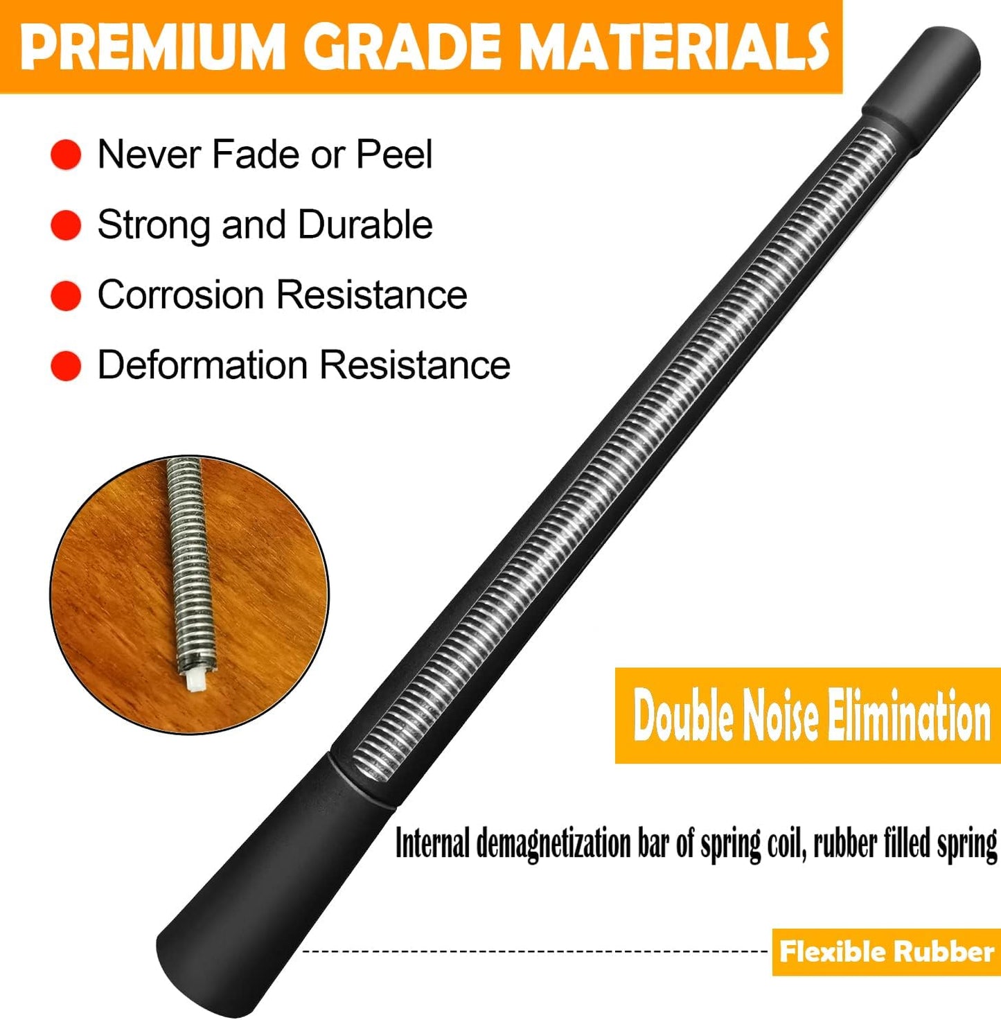 RooFox 7 Inch 5 (1999-2015), 5 Antenna Replacement for Mazda Mazda Antenna, Flexible Rubber Antenna Mast
