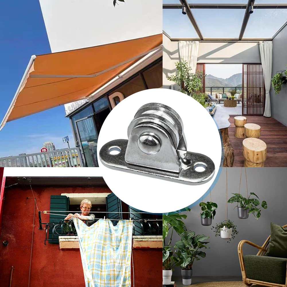 Small Pulley Block Silent Pulley Wheel Heavy Duty Fixed Pullies Loading 176 lb for Cord Material Handling Moving and DIY Project Wall Ceiling Mount Pulleys (4 Pack)