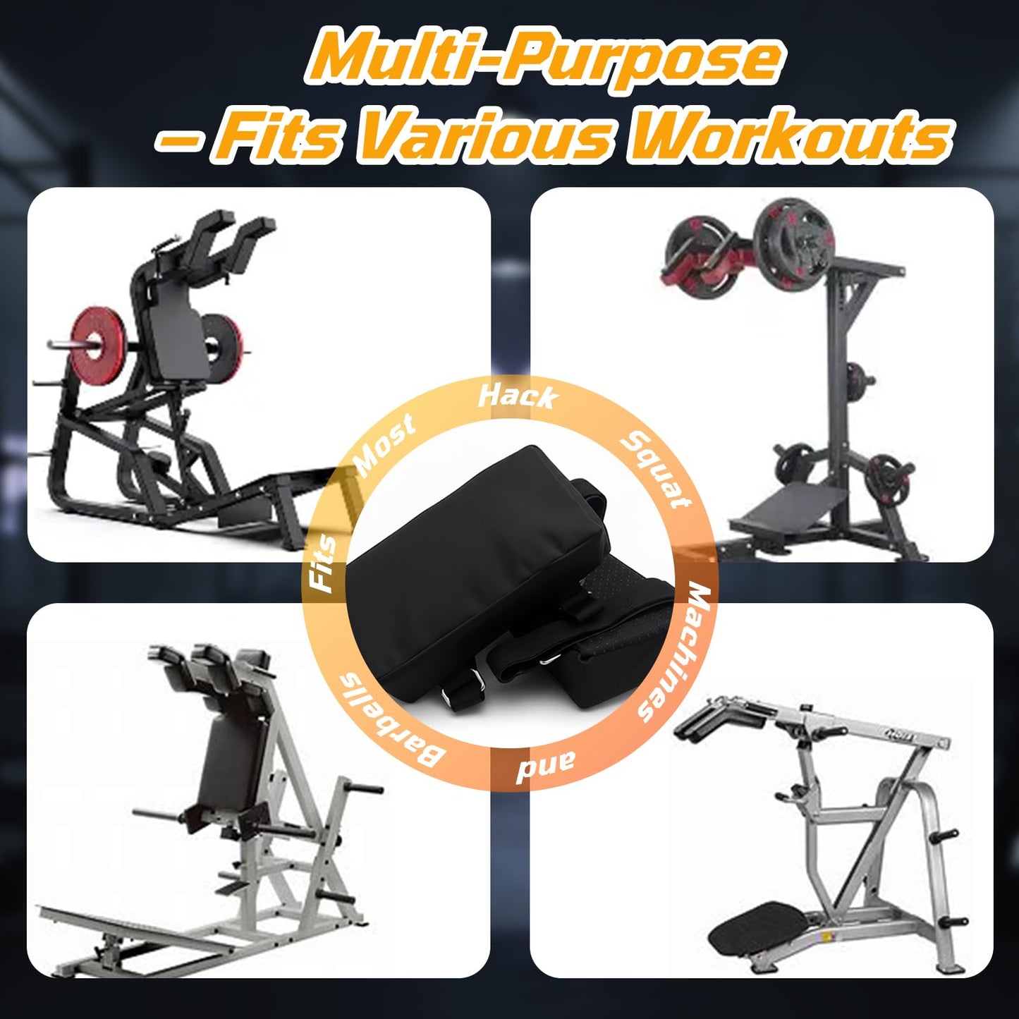 J Bryant Hack Squat Shoulder Pads 2 PCS – Thick Foam Cushion with Adjustable Straps, Reduce Shoulder Pressure, Compatible with Most Hack Squat & Leg Press Machines