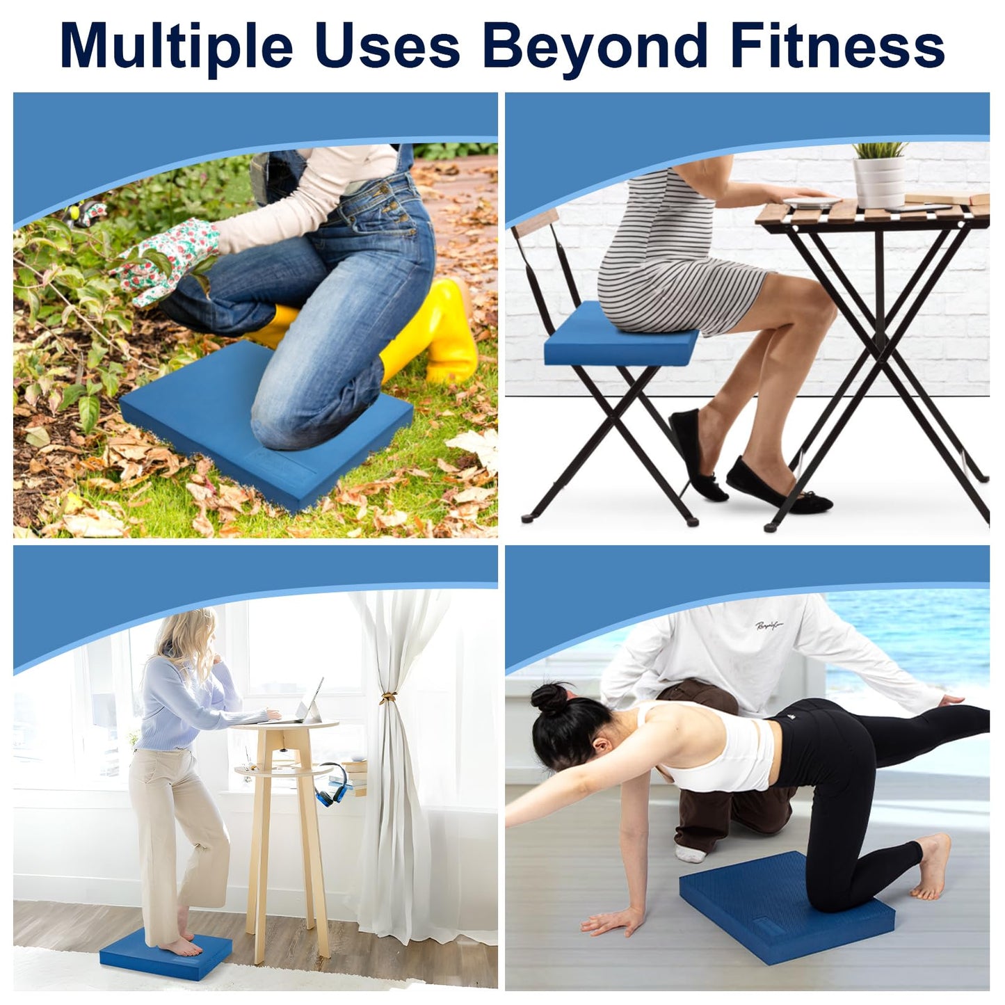 StrongTek 2-Pack Extra Wide Balance Pads, 19" x 15.8" x 2.4" High-Density TPE Foam for Physical Therapy & Exercise, Non-Slip, Water-Resistant, Stability & Core Strength Training