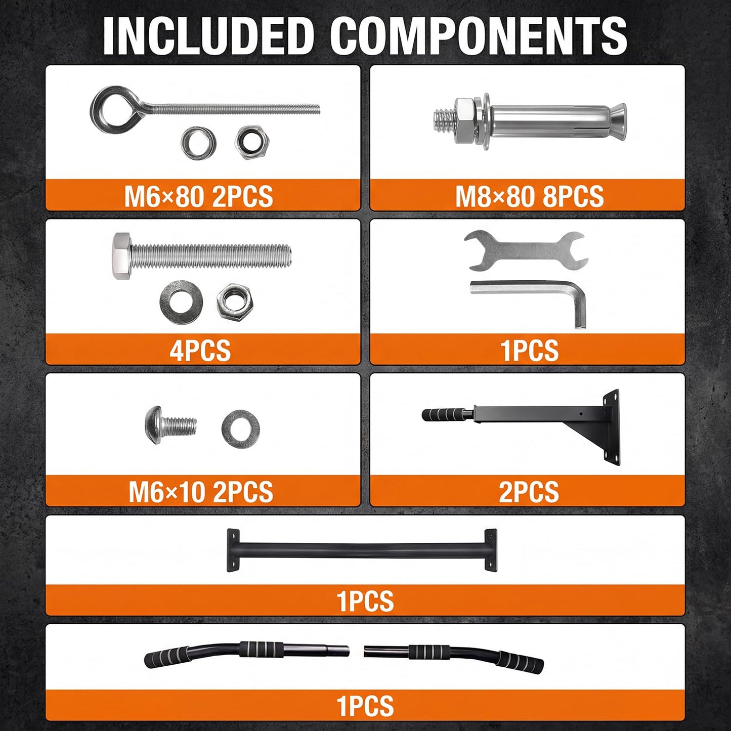 MEDETAYI Pull Up Bar Wall Mounted - Multifunctional Wall Mounted Pull Up Bar for Home Gym, Workout Strength Training Equipment, Chin-Up Bar with 2 Suspension Anchors