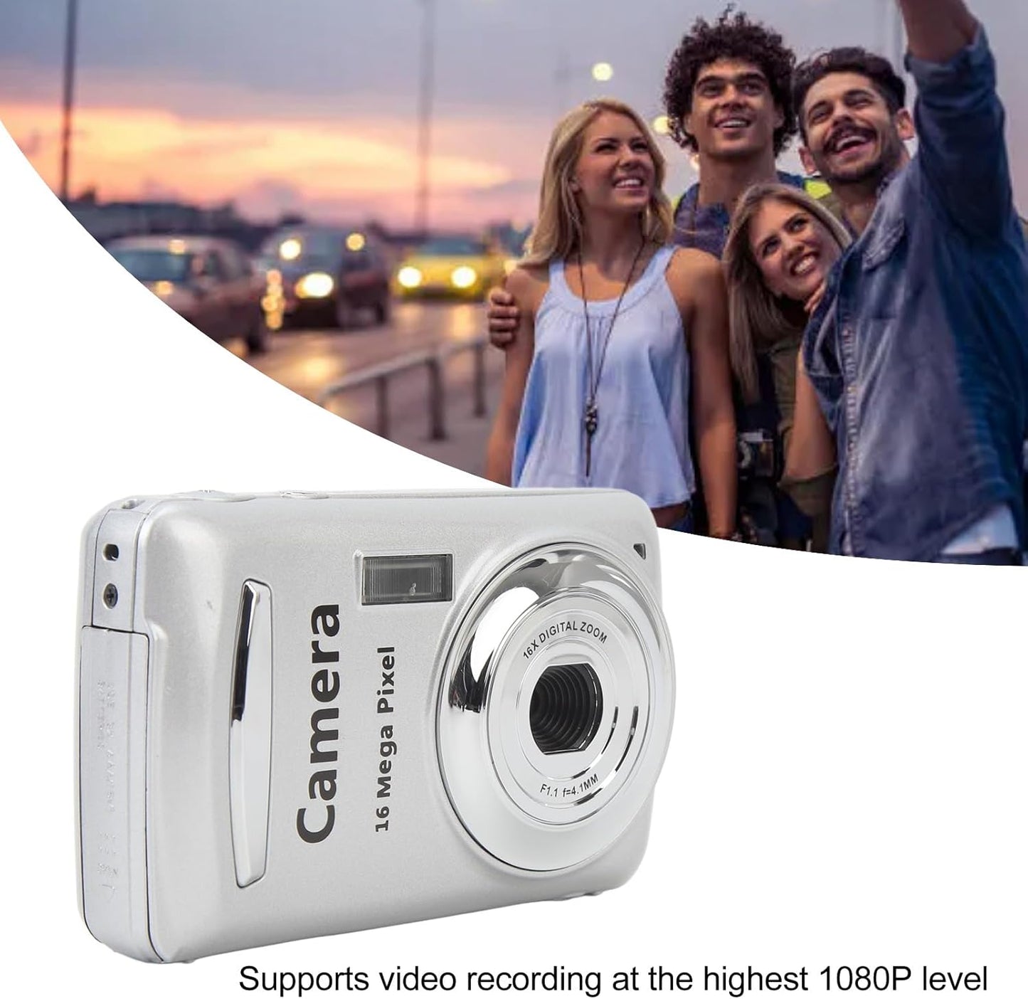 Luqeeg 16 1080P 16X 2.4 Inch Mega Pixels Camera, Video Recorder, Digital Zoom, Multi Axis Stabilization, Display