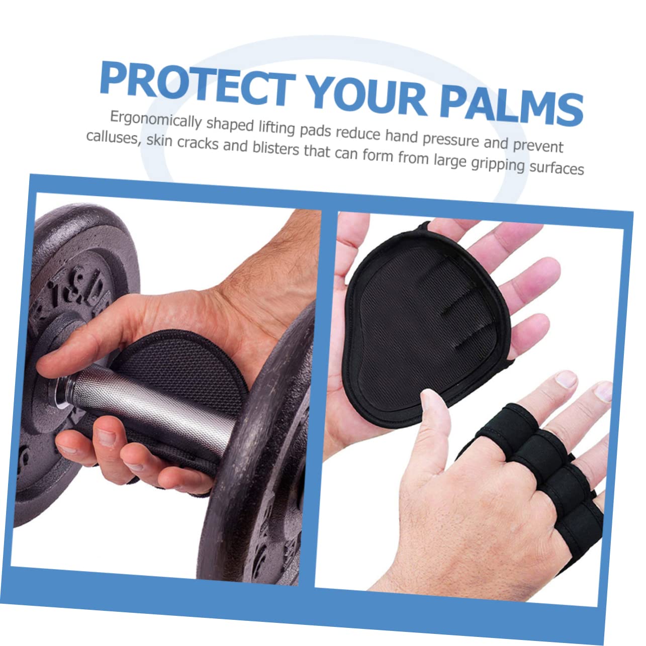 Gogogmee Non-Slip Palm Protector Lifting Gloves Pair Breathable Fitness Palm Pads for Men Gym Weightlifting Cycling Outdoor Sports 4.72X4.33In