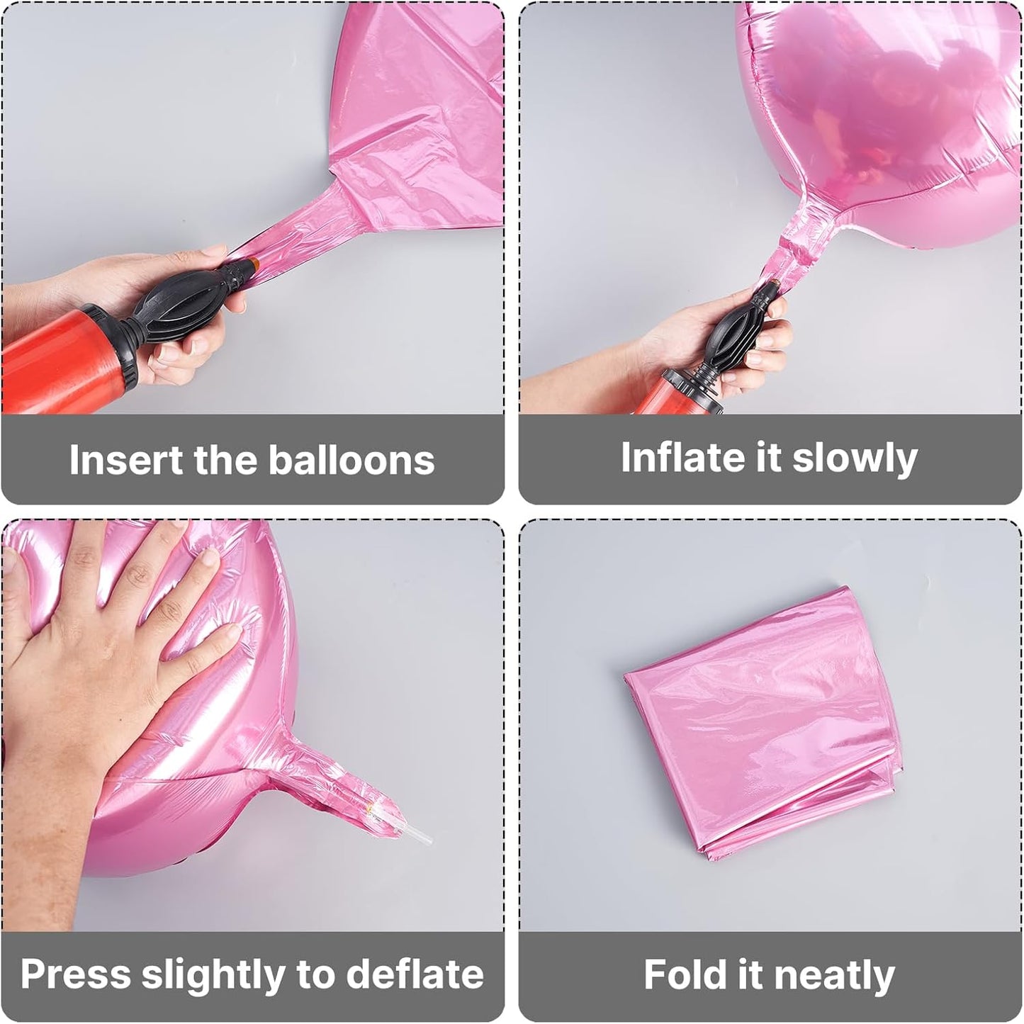 PartyWoo Pearl Pink Foil Balloons - 22 Inch Jumbo Round Mylar Balloons for Baby Showers & Birthdays