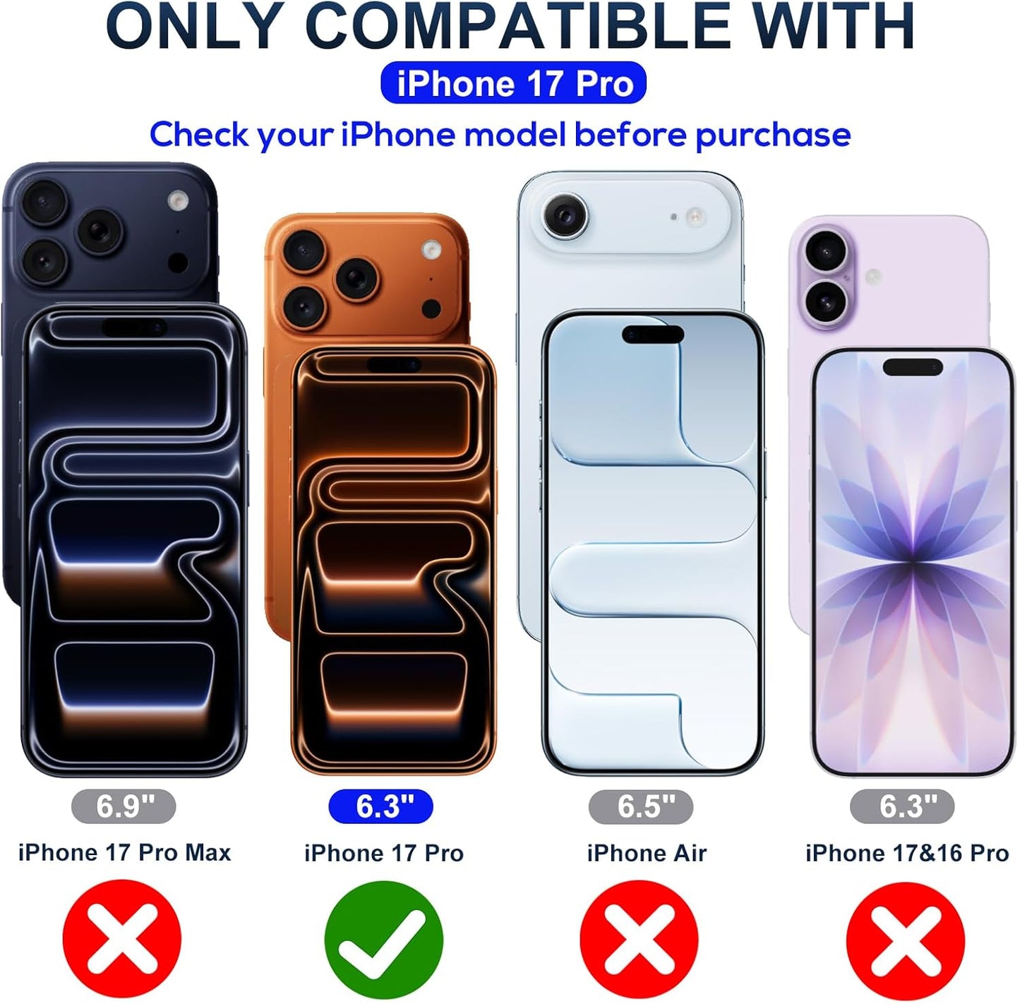 17 (6.3 inch) 9H 2 Pack Blue Light Screen Protector for iPhone Pro Anti Reflective Hardness Shatterproof HD Tempered