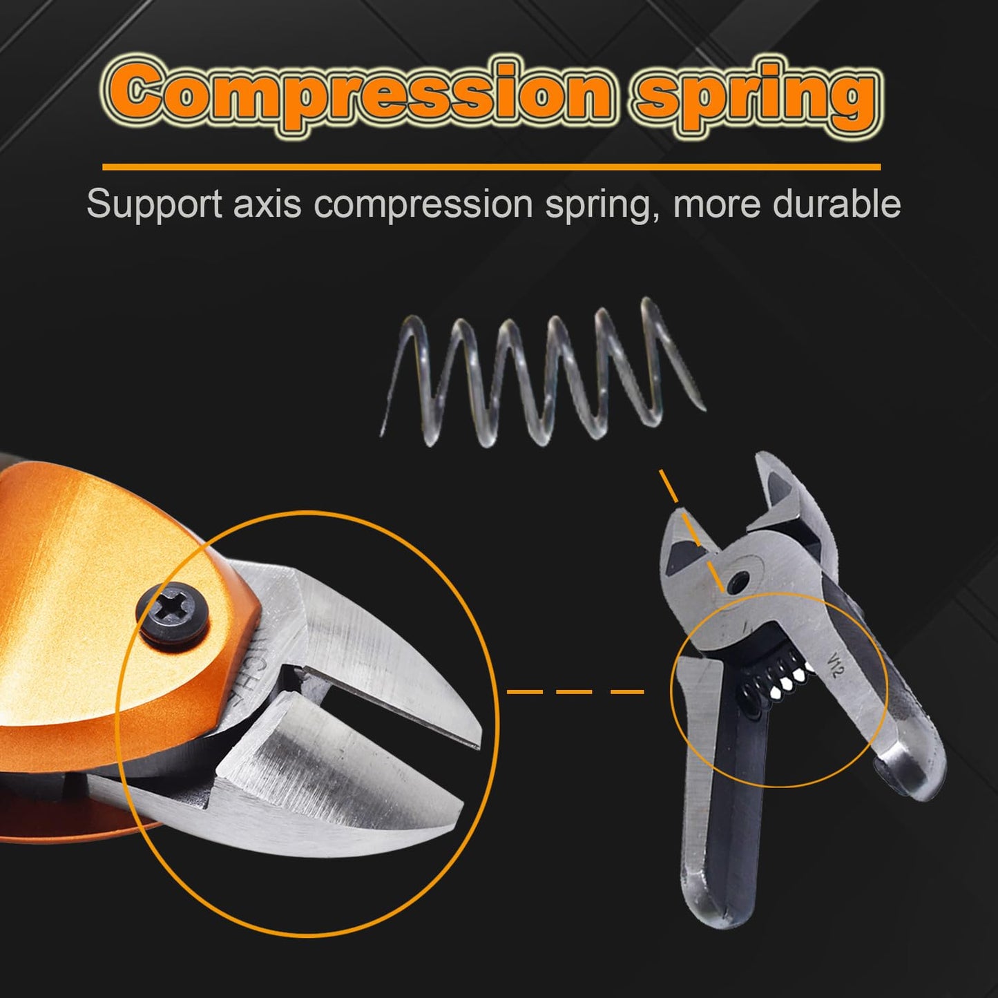 Phyxlyn HS35P S7P Pneumatic Air Nippers Scissors Shear, 6GA Gauge Flush Wire Cutter Cutting Pliers, 4.8mm Copper Wire, 4.0mm Iron Steel Wire, 2.8mm Soft Stainless Steel Wire, with S7P Cutter Head