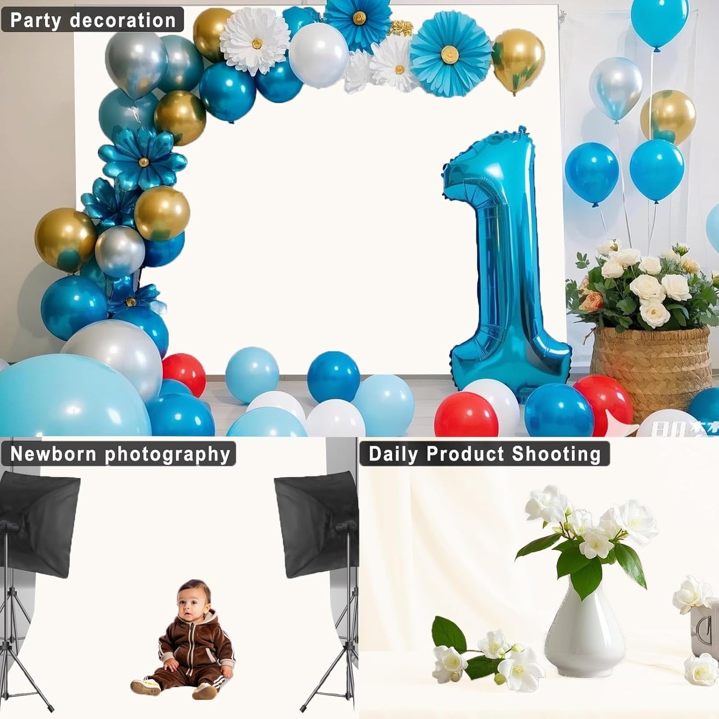 LYLYCTY 6X9 Ivory Backdrop for Photoshoot Professional Photo Backdrop Background Curtain for Product Photography