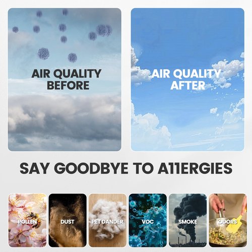 AP-T10FL Filter Replacement for Homedics Compatible with HoMedics TotalClean Air Purifier AP-T10-BK and AP-T10-WT, HEPA Filter AP-T10 5-In-1 Powerful System, 2 Pack
