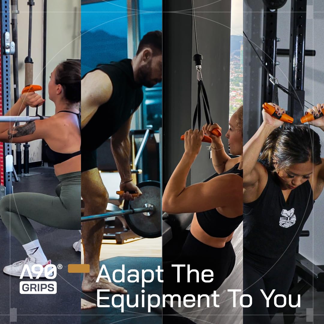 Angles90 Pull Up Grip Handles - Ranger - Ergonomic Design for Lat Pulldown Attachments & D-Handle Cable Attachment - Four Positions for Pull Up Bar & Cable Grips - Hand Strength Trainer for Home Gym