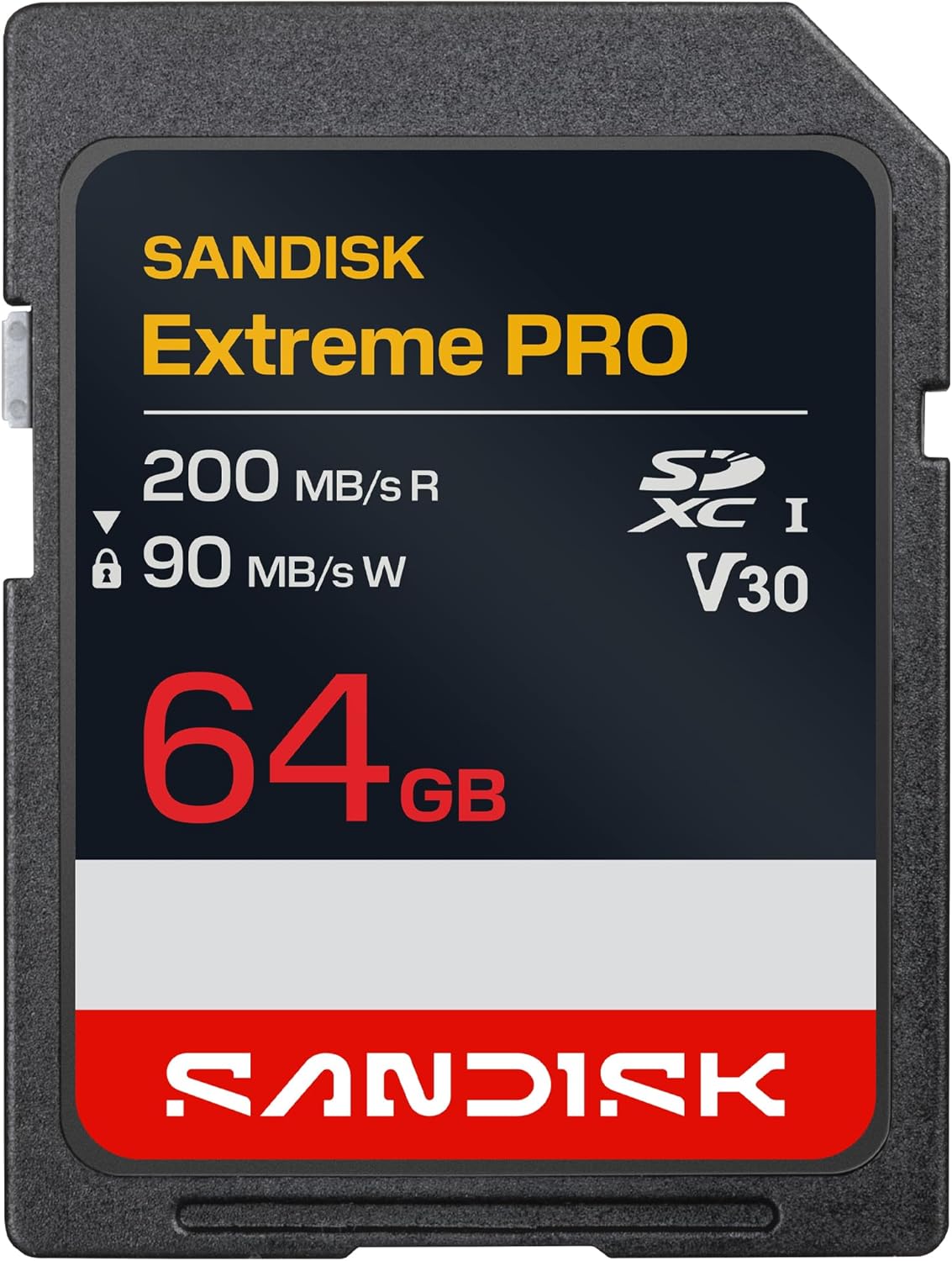 Sandisk 64GB 200MB/s 90MB/s 4K U3, V30 SDSDXXU-064G-GSCIN Extreme PRO SD UHS-I Card - Up to Read Speed and Write Speed