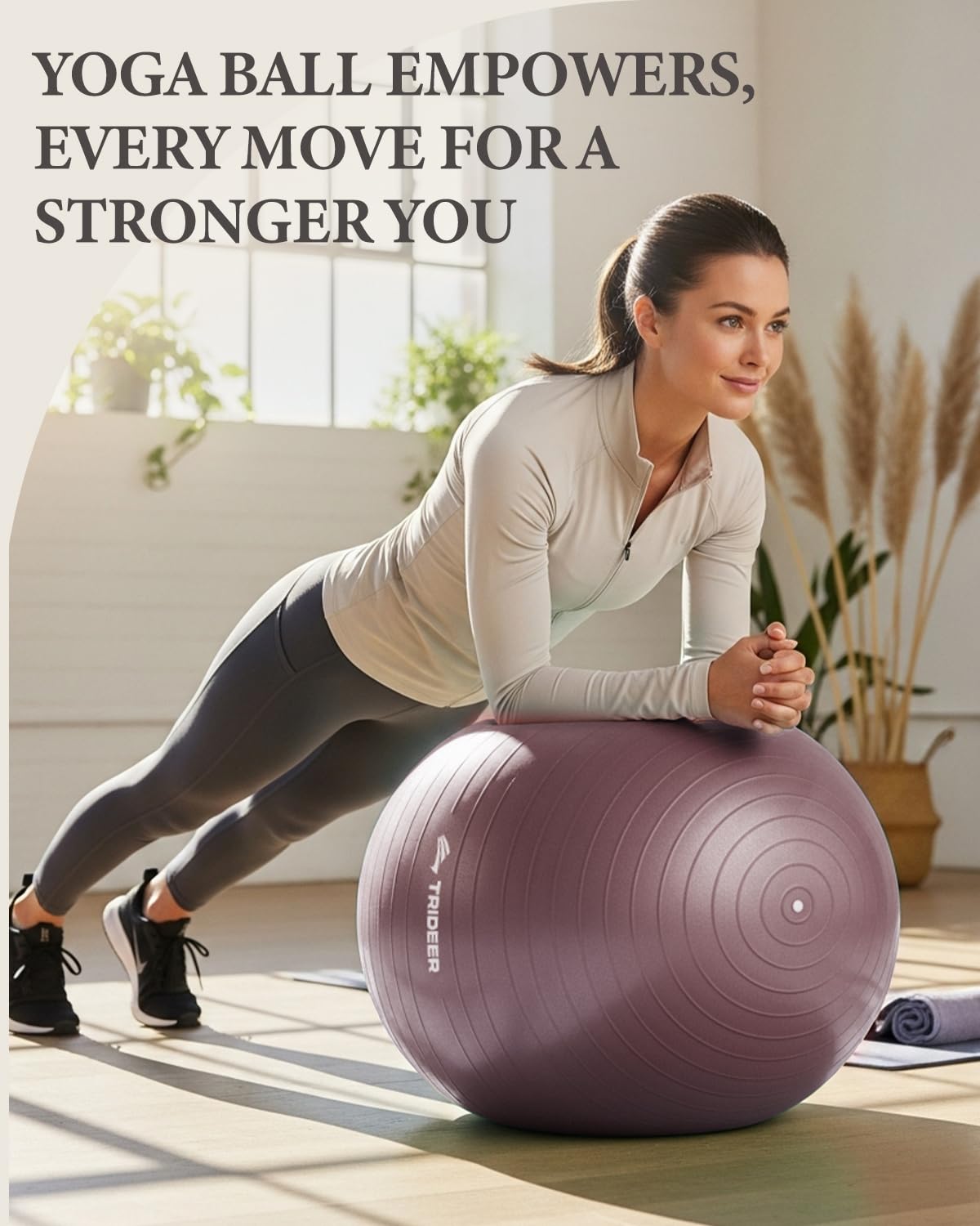 Trideer Exercise Ball Yoga Ball – Office Seating & Balance Ball Chair, Stability Ball for Pilates, Physical Therapy,Core Training & Balance Improvement & Stretching