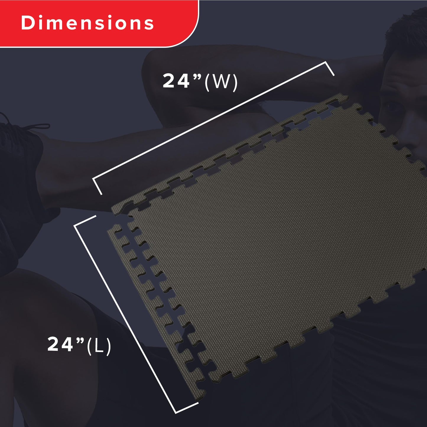 We Sell Mats 3/8 Inch Thick Multipurpose Exercise Floor Mat with EVA Foam, Interlocking Tiles, Anti-Fatigue for Home, or Gym, 24 in x 24 in