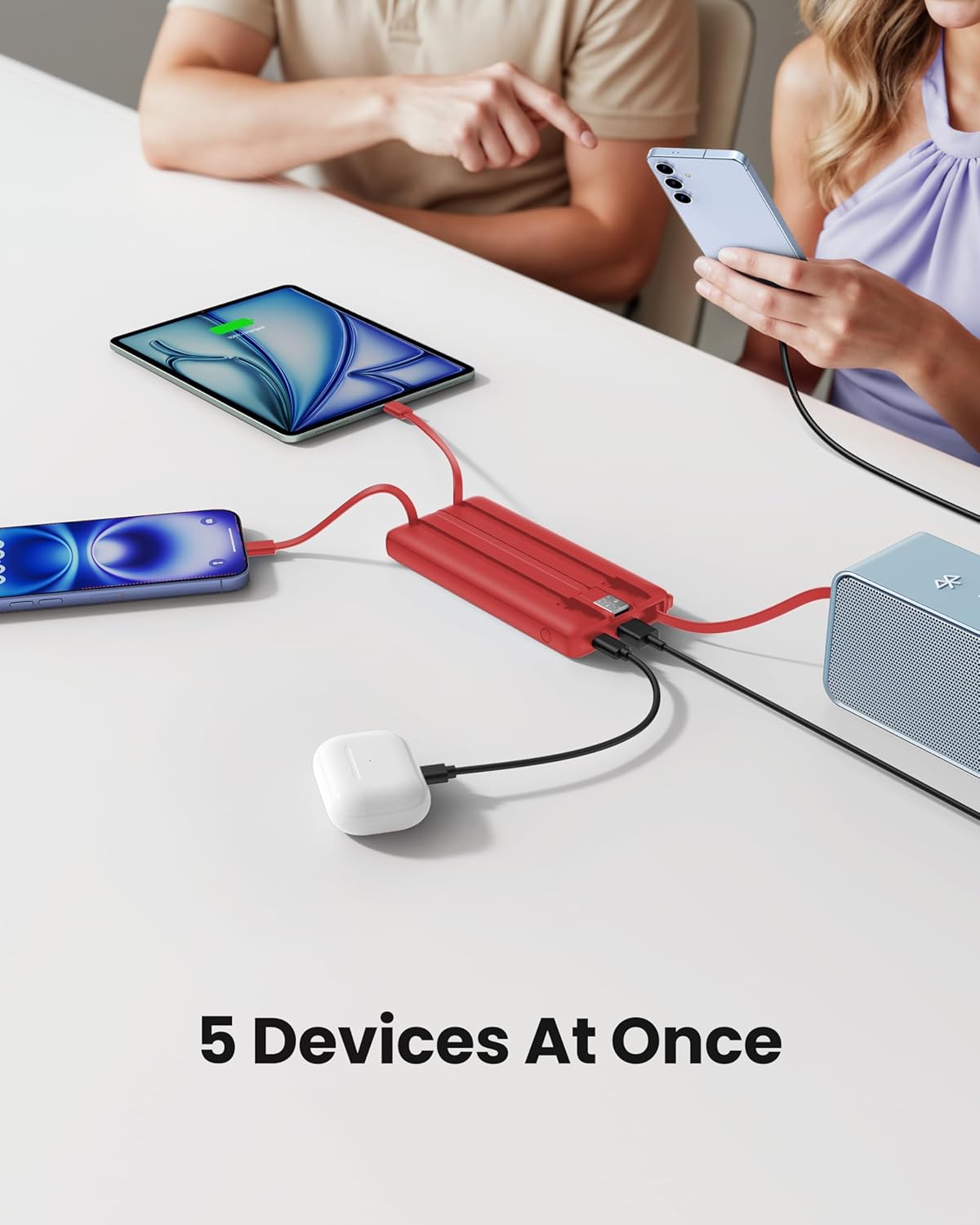 Coowisty Pack 10000mAh 5 2 Portable Charger Power Bank, External Battery with Cords Wires, Light Travel Essentials