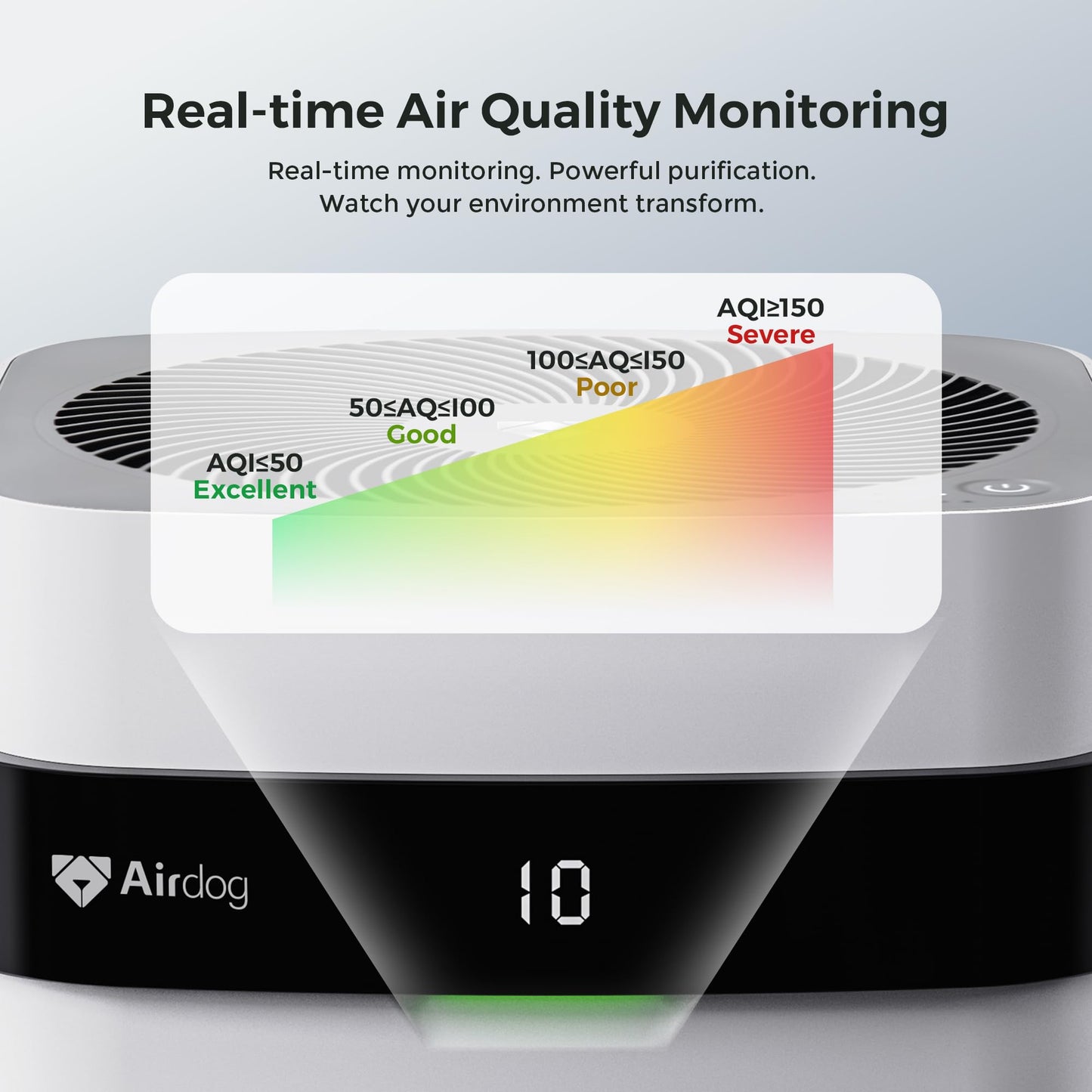 Airdog X5 Air Purifiers for Large Room, Patented TPA Tech Cover Up to 1614 Ft²,Washable and Reusable Filters,Whisper Quiet Smart Air Cleaner for Home, Pets, Allergies, Virus, Dust, Mold, Smoke