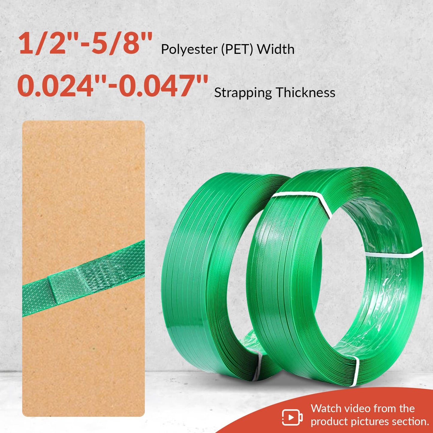 BAOSHISHAN Electric Strapping Tool for 1/2 in-5/8 in PP PET Straps Automatic Strapping Machine 3000mha Battery Powered for Packaging Strapping Box Pallet Portable Baler (Orange)