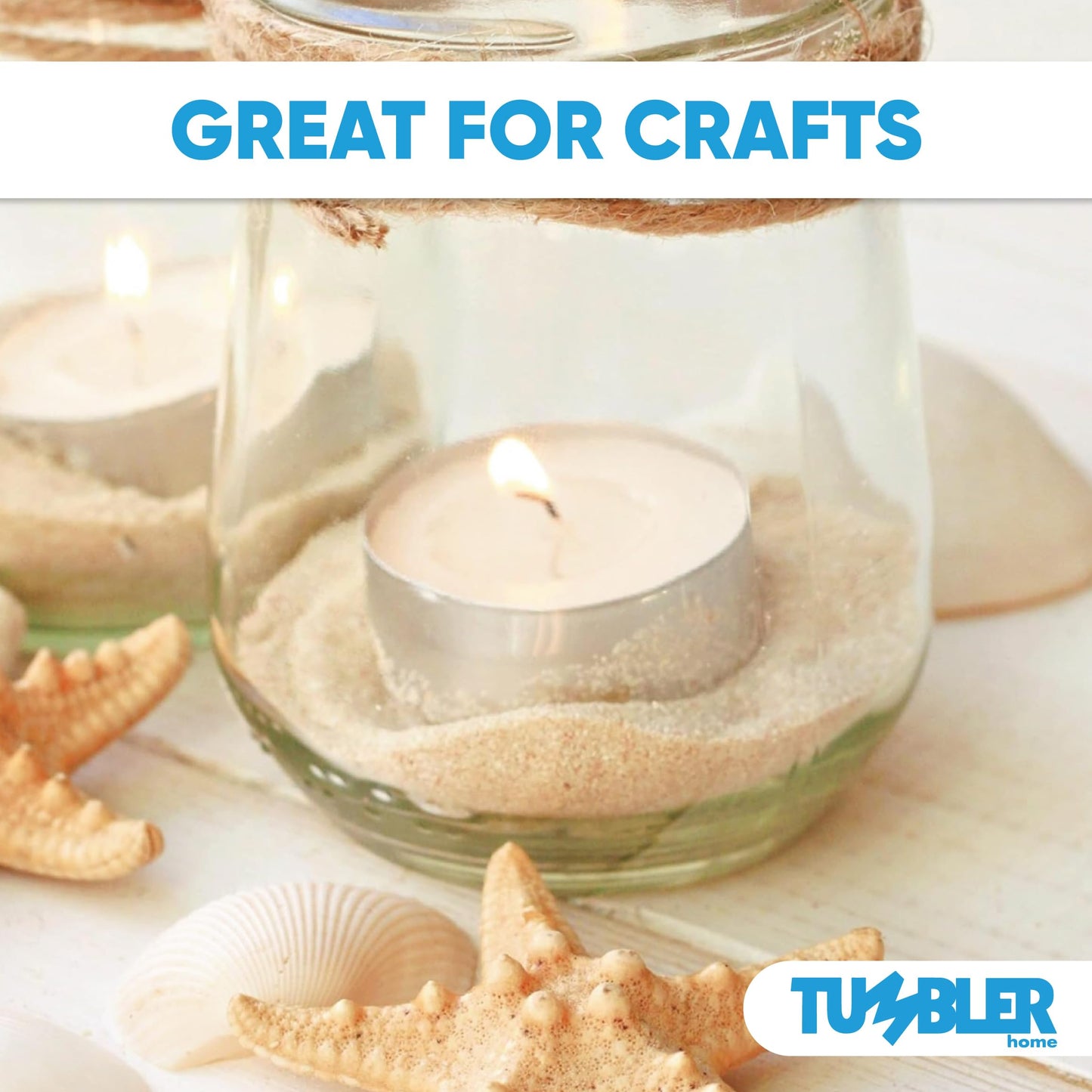 Tumbler Home Real Beach Sand from Florida - 2 Pounds of Fine Decorative Sand for Crafts, Vases, Décor, Weddings, Terrarium, Aquariums, Crafting or Resin Art. Soft & Natural. Made in USA. 2lbs (Beach)