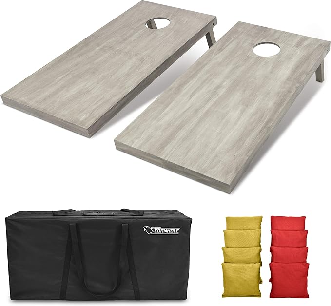 GoSports 4 ft x 2 ft Regulation Size Wooden Cornhole Boards Set - Includes Carrying Case and Bean Bags (Choose Your Colors) Over 100 Color Combinations