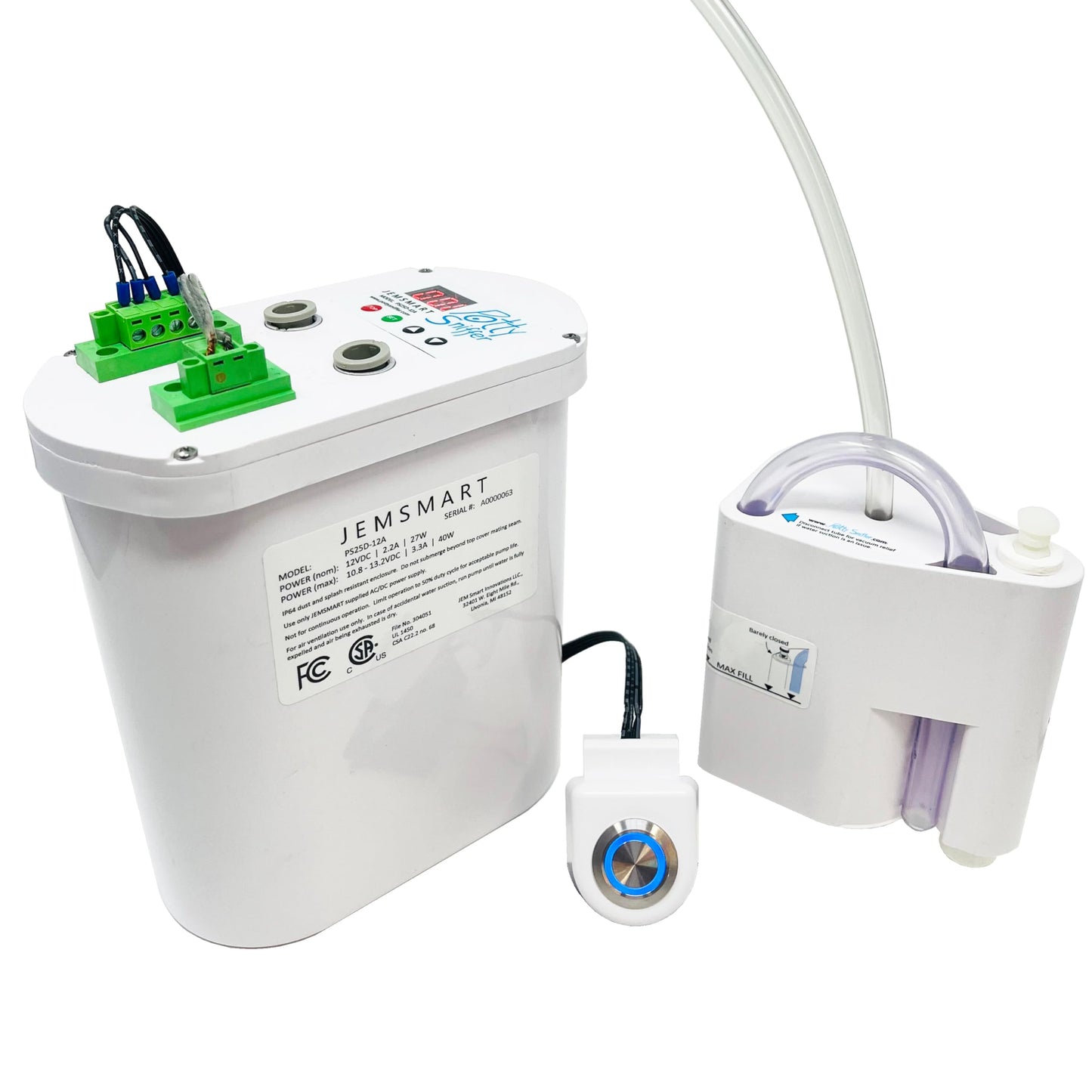 Potty Sniffer Toilet Ventilation System, Odorless Toilet Conversion, FULL OPTIONS KIT for Standard Overflow Pipe Equipped Toilets, Eliminates Embarrassing Toilet Odor Permanently