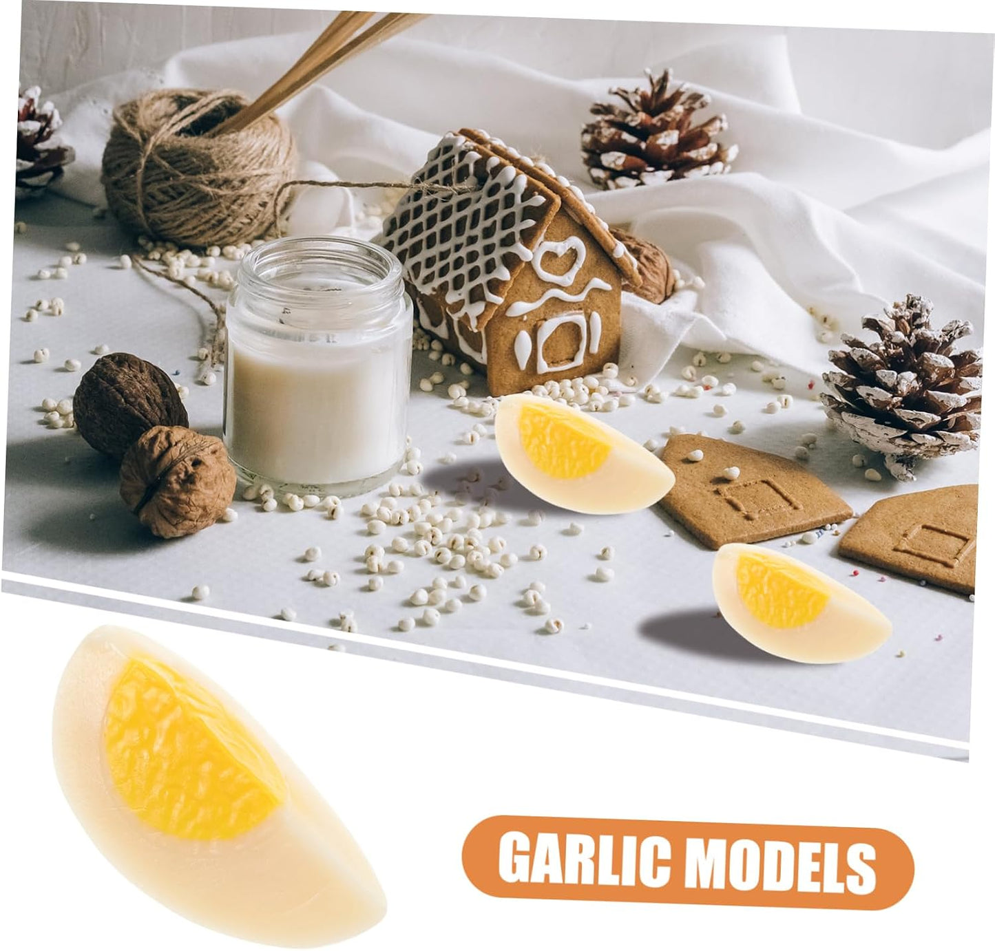 40pcs Yardwe Realistic Artificial Boiled Models for Decoration Photography and Props Fake Slices for Kitchen