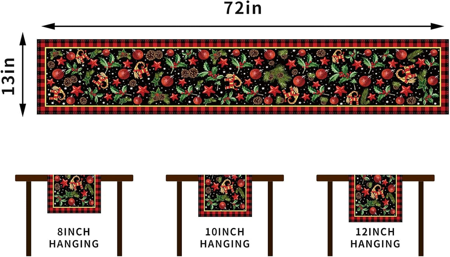 Yule Table Runner by Scandinavian Designs - Festive Pagan Christmas Decor | 13x72'' Mistletoe Design