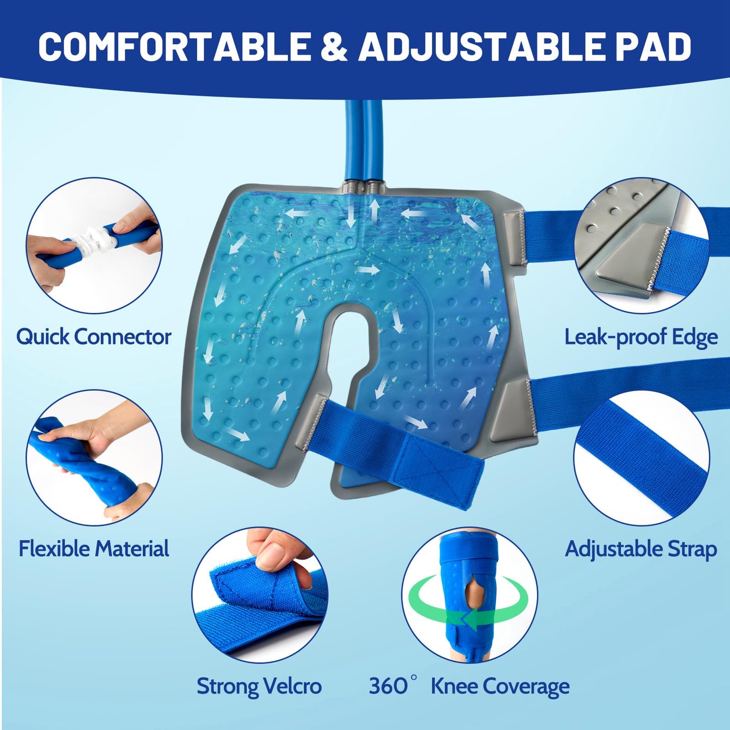 GALINAND Ice Machine for Knee After Surgery 2.0, FSA Eligible HSA, Portable Cold Therapy Machine for Knee Replacement, Ice Therapy for Post Surgery, Cryotherapy System, Ice Compression for Recovery