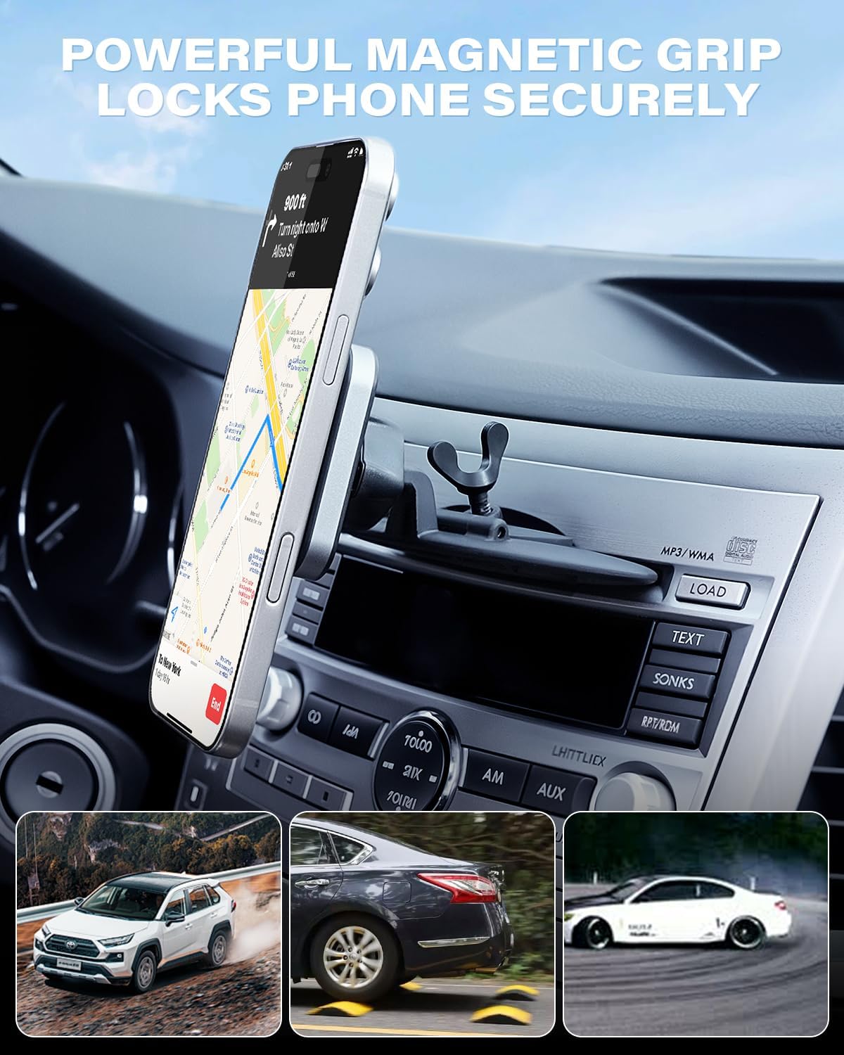 1Zero [20 N55 17 16 15 14 13 12 for Magsafe CD Phone Holder for Car Ultra Strong Magnets] Magnetic CD Player Phone