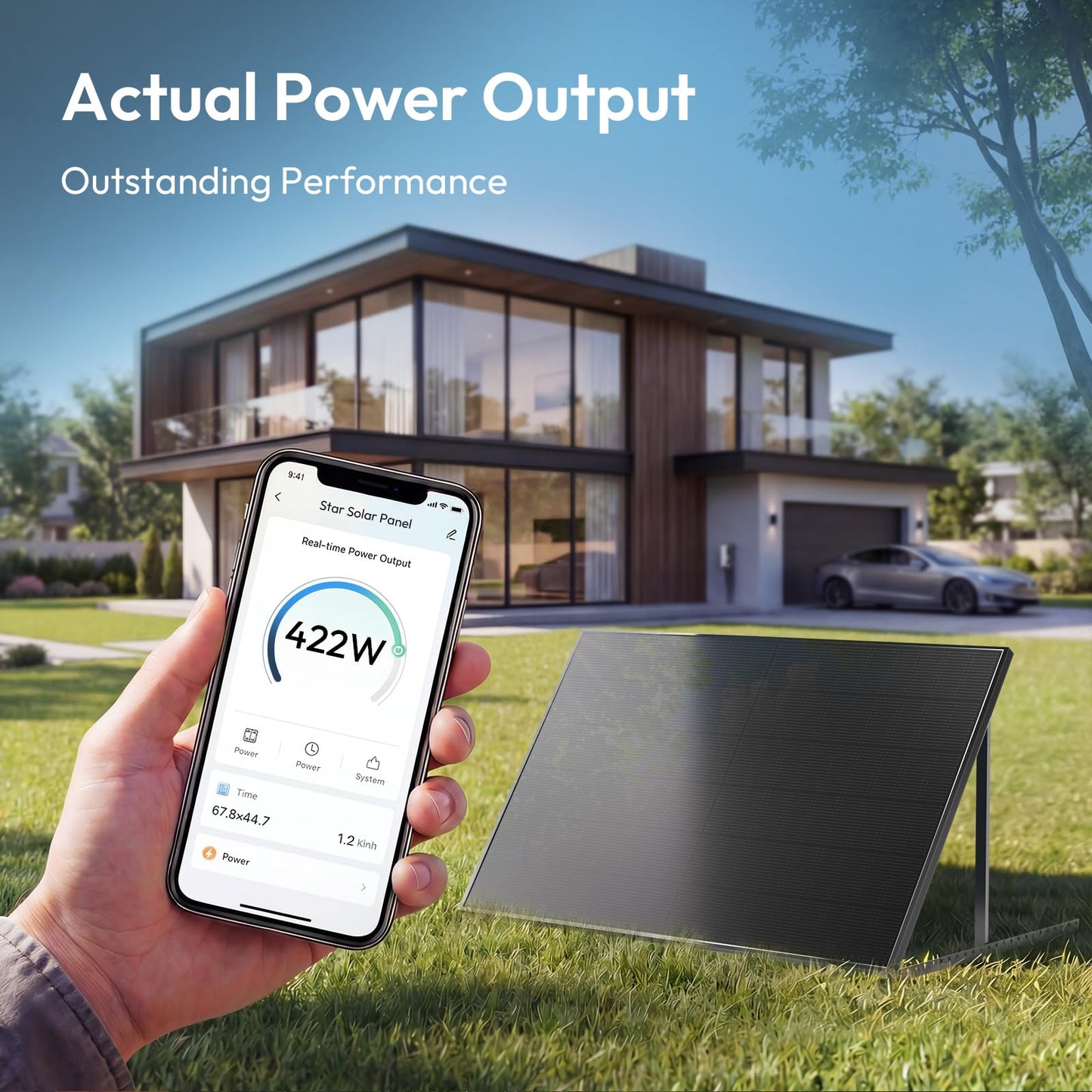 430W Bifacial Solar Panels,UL61730 Certified 24V High Efficiency Solar Panel with A+ Grade Solar Cells for Residential Farm Garden Off Grid Home