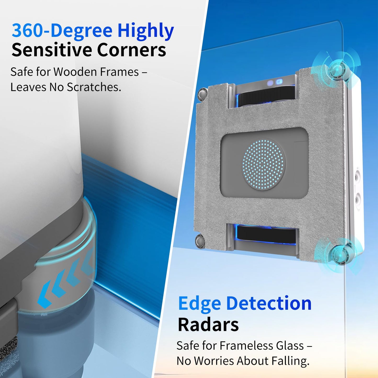OUKESEN Window Cleaning Robot,9000Pa Sauction & 75N Cleaning Force with 4 Water Spray Support 5 Cleaning Modes & Remote Control,Window Cleaner Robot for Wet Cleaning Frame & Frameless Windows & Tiles