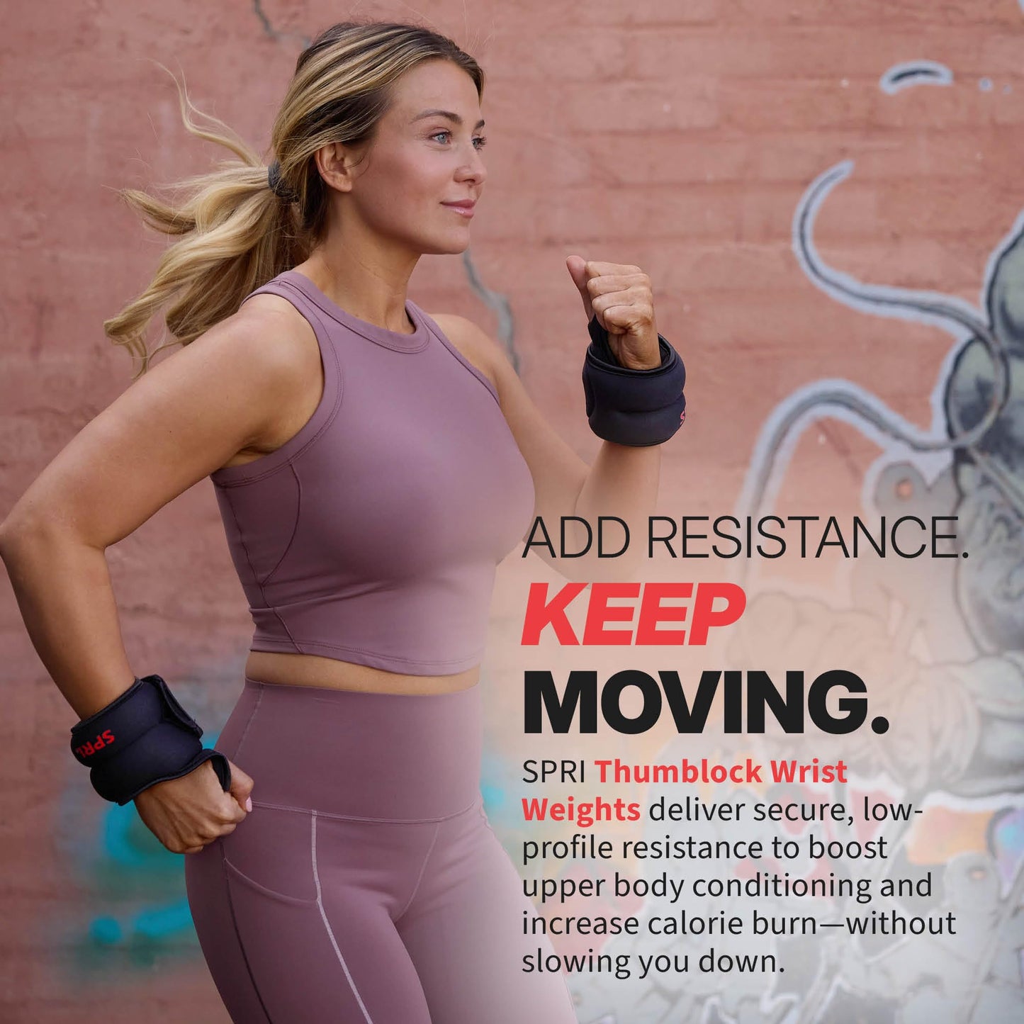 SPRI Thumblock Wrist Weights - Arm Weights Set for Women and Men - Upper Body Conditioning and Endurance Tool - for Home Gym and Fitness Classes - One Size Fits Most - 4lb Set (2lb Each)