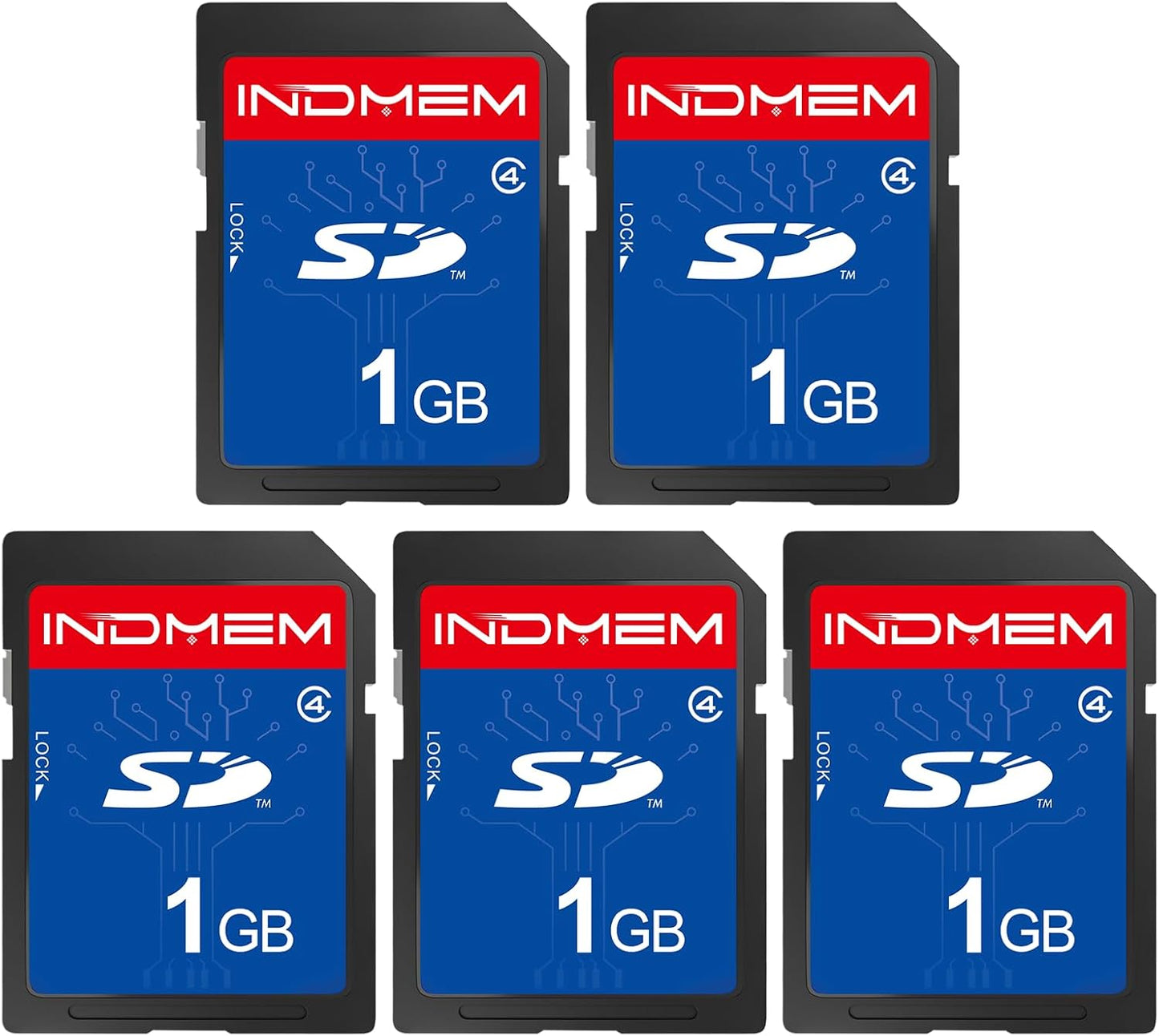 elecacc 1GB, 5 Pack 4 MLC SD Card SD Card Class Flash Memory Card Stanard Secure Digital Cards Camera Cards