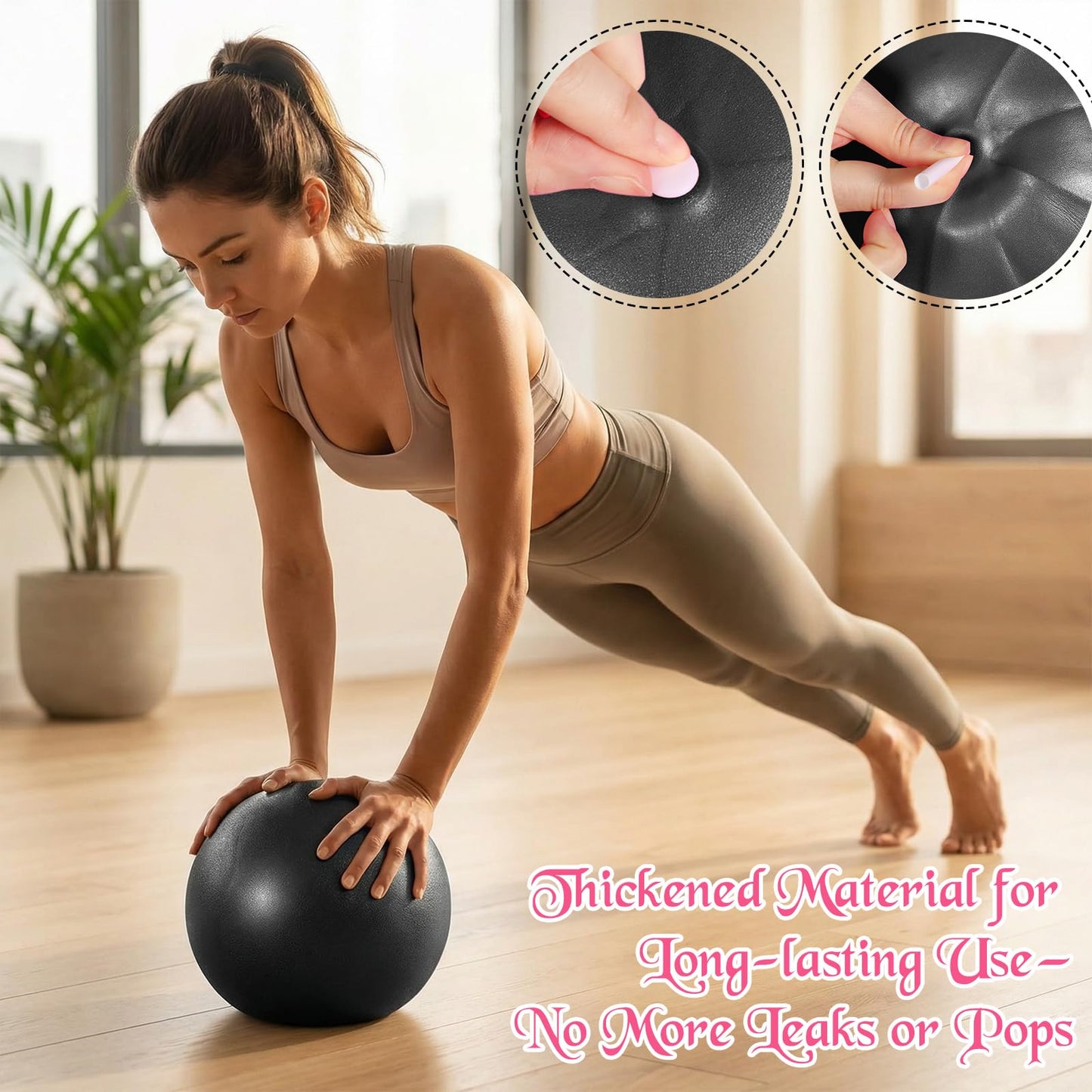 Teyva Daily 40 Pcs Small Exercise Pilates Ball Bulk 9 Inch Mini Yoga Balls Anti Burst and Slip for Stability Fitness Physical Therapy Stretching & Core Workout at Home Gym Office Class(Black Gray)