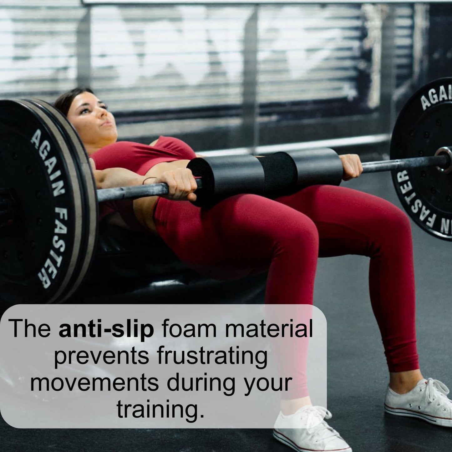NuFit Squat & Hip Thrust Pad for Leg Day - Home Gym Barbell Pad for Squats & Lunges - Neck & Shoulder Support, Booty Work Secure and Stable - Dense padding for Comfy Glute Bridges, Smith Machine and Olympic Bar