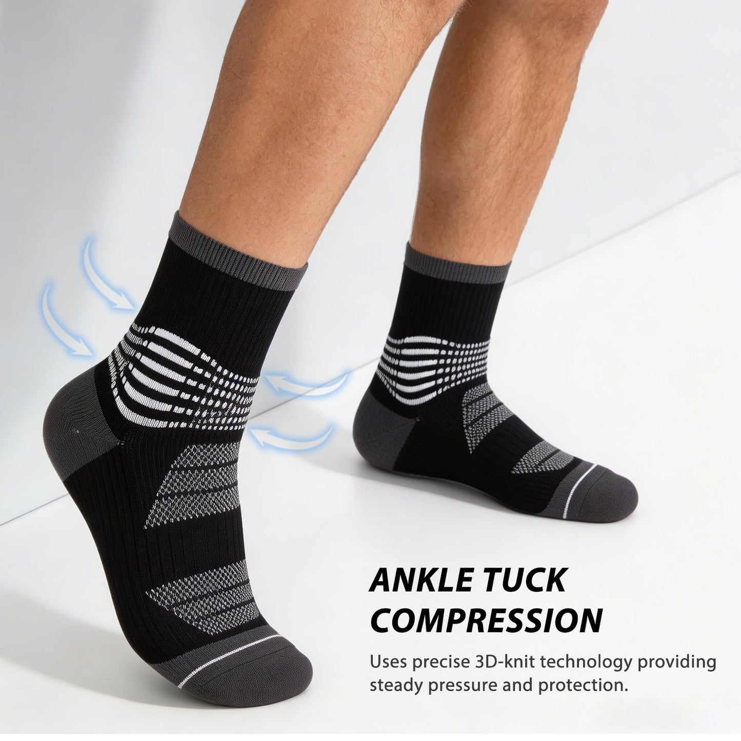 IRAMY Crew Compression Socks for Women Men with Ankle Arch Support Plantar Fasciitis Relief 6 Pairs