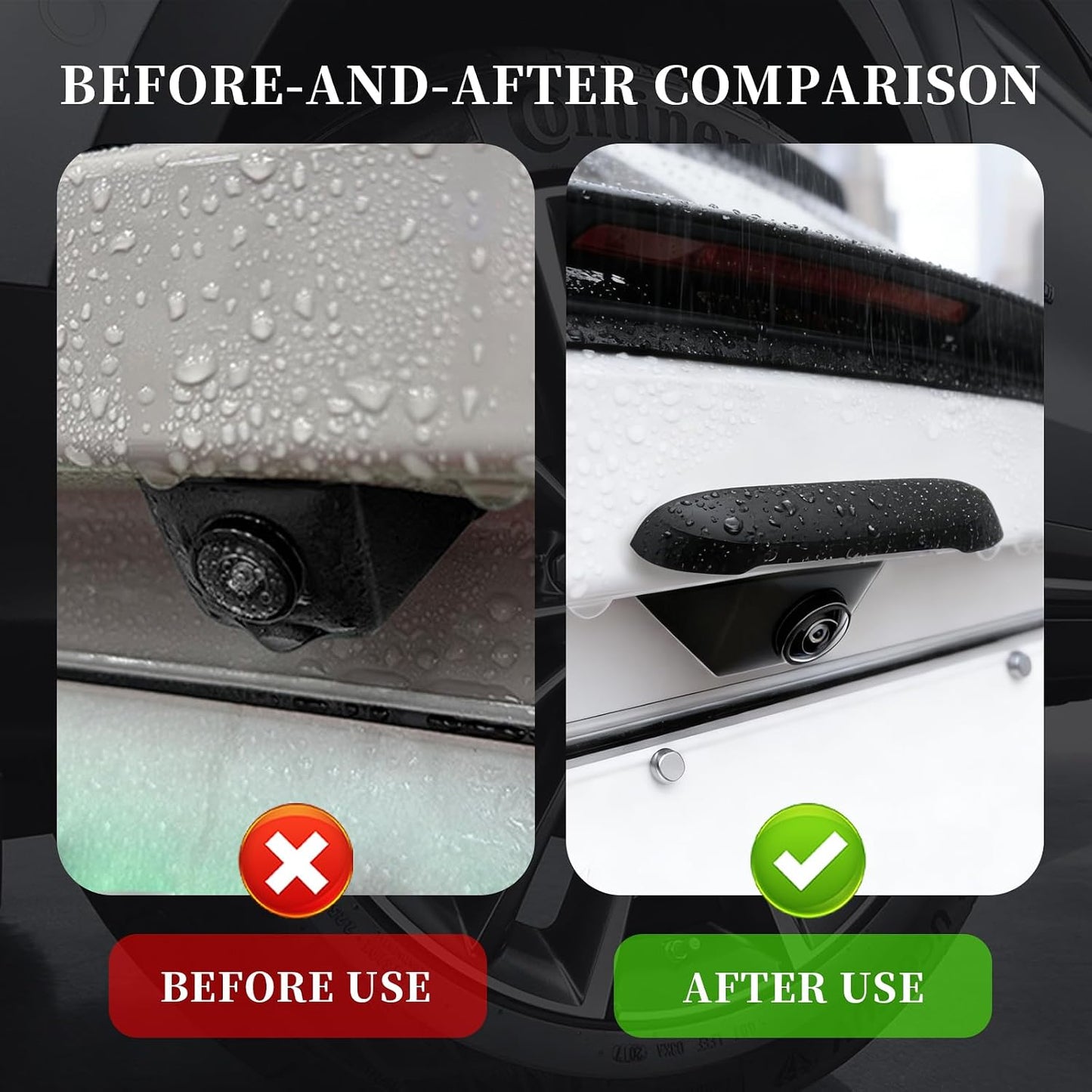 KIFIDAN Silicone Car Backup Camera Rain Shield,Soft Wider Backup Camera Rain Cover for Providing Clear Reversing