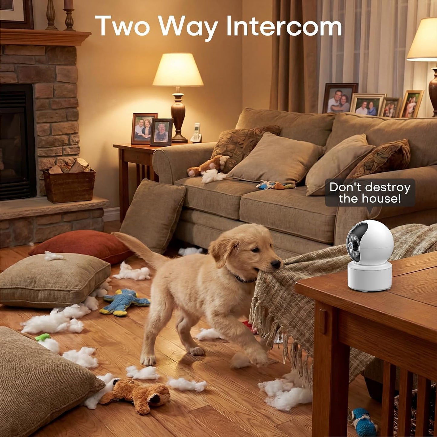 BROTEX 2.4GHz 360 (1Pack) Indoor Security Camera, Wireless Camera for Baby Monitor, PTZ Pet Camera for Home Security