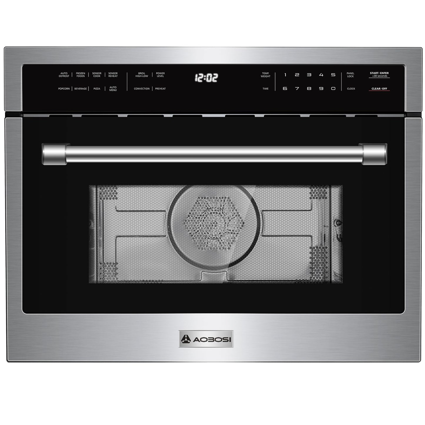 AAOBOSI 24 Inch Built in Microwave Convection Oven,1.6 Cu.Ft Wall Microwave Ovens Air Fryer Combos(upgraded), 1000Watt Power Sensor&Auto Cook, 12 Cooking Modes, Drop Down Door,Stainless Steel