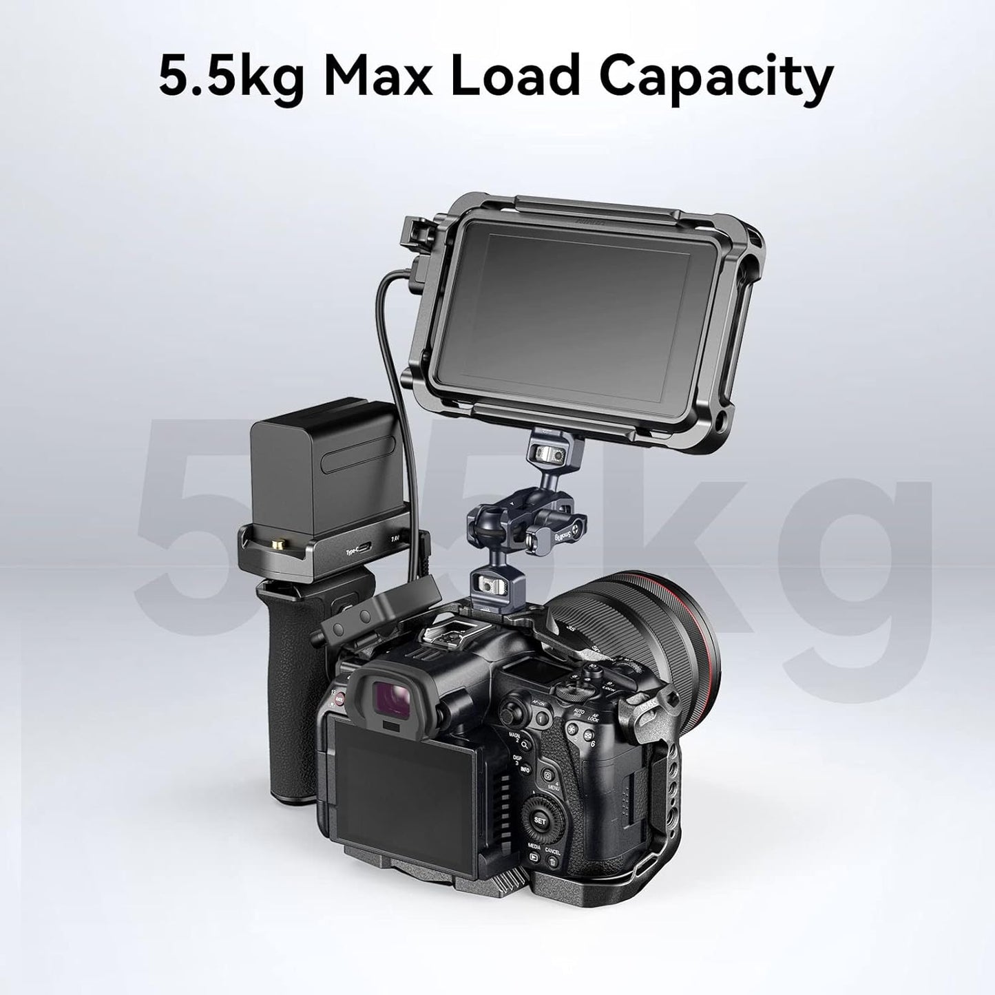 SMALLRIG 1/4 Camera Magic Arm, Flexible Articulating Arm with Screws, Field Monitor Mount with Dual Ballhead, Aluminum