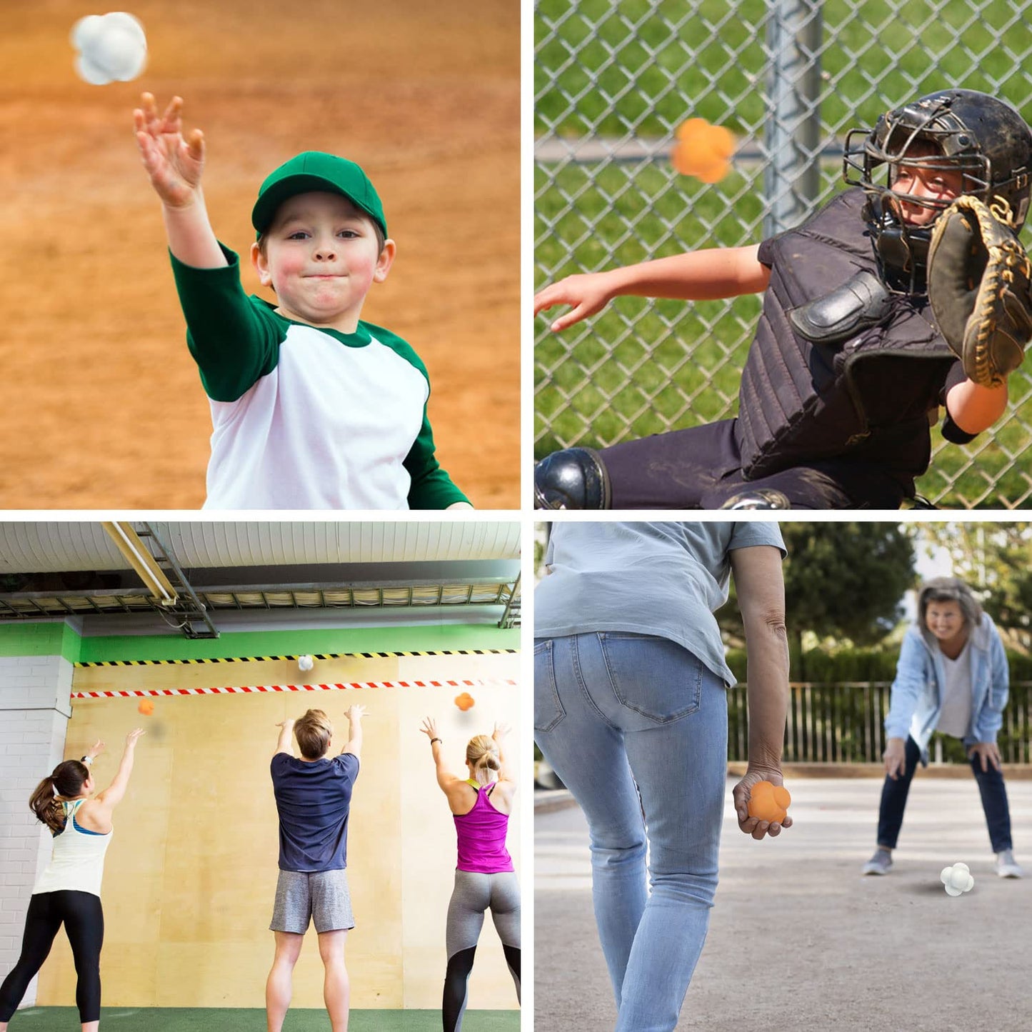 GSE Games & Sports Expert White Sports Reaction Balls, Reactivity Ball for Field Training, Agility Trainer for Baseball, Rubber Bounce Balls for Hand-Eye Coordination & Speed Reflex Training