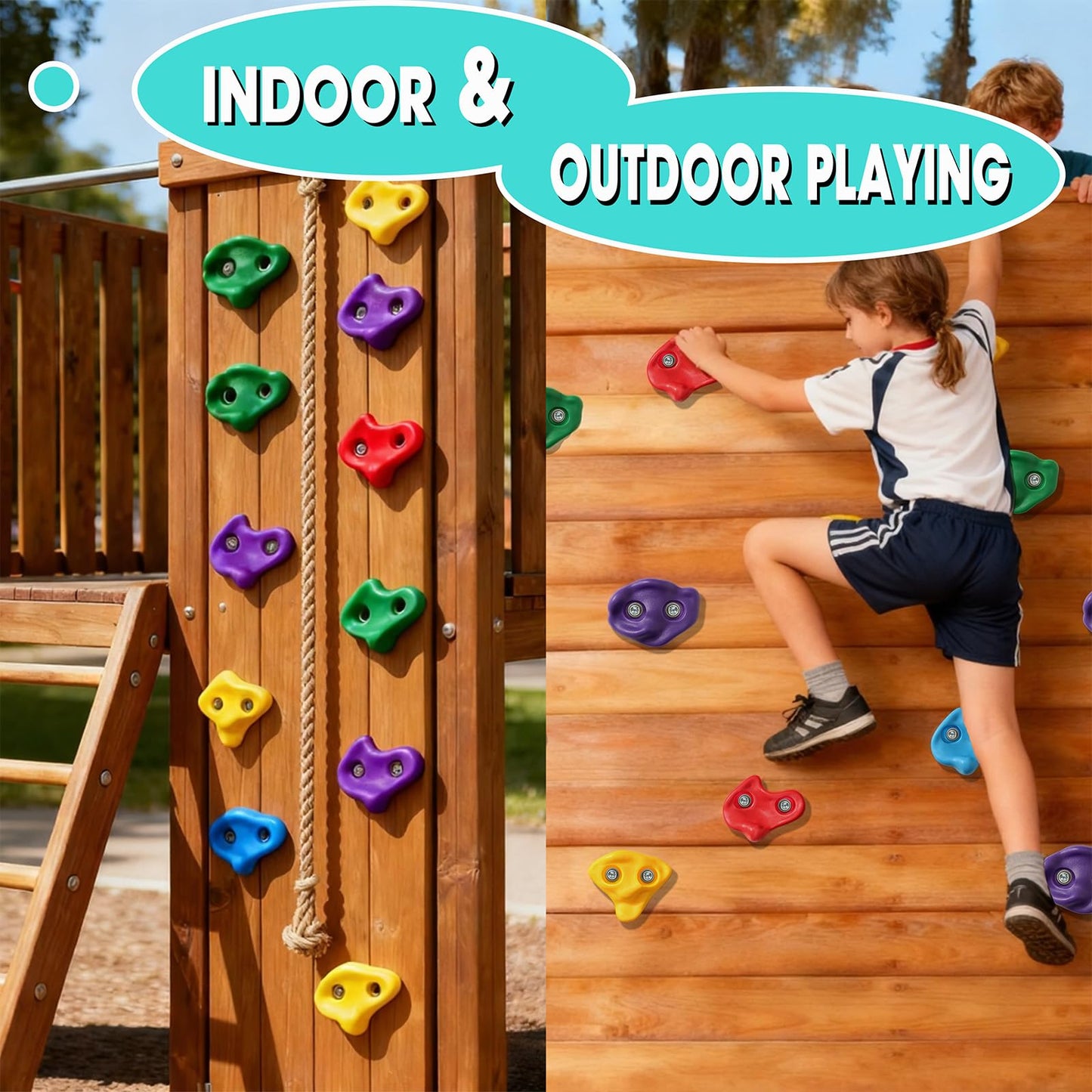 SREHRLY 30 PCS Rock Climbing Holds for Kids,Adult Rock Wall Holds Large Climbing Rock Wall Grips for Indoor and Outdoor Playground Play Set with Hardware