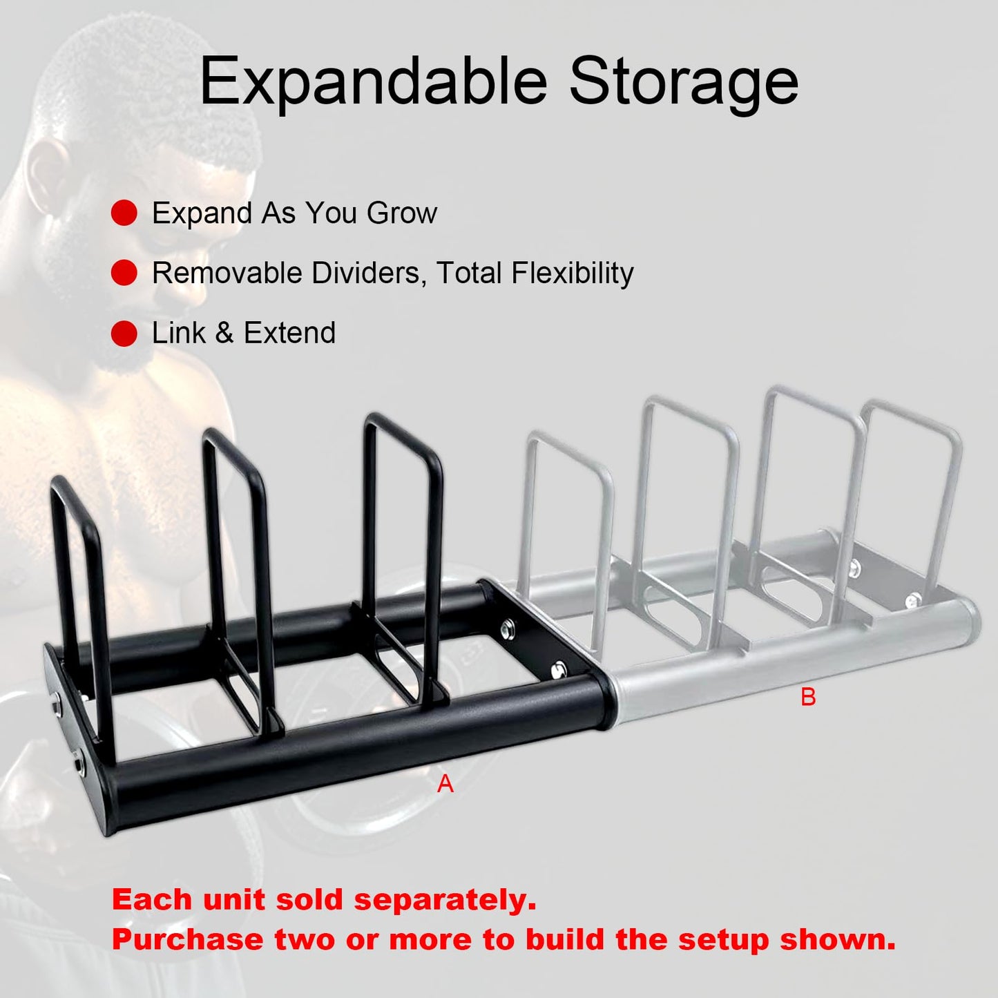 Weight Rack with Dividers 660 LBS Capacity Olympic Weight Plate Rack for Home Gym Freestanding Dumbbell Organizer with 3-Section Spacing for Thin & Thick Plates