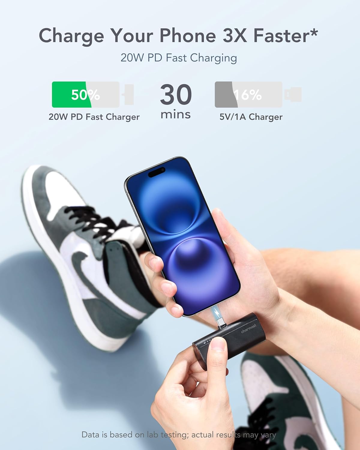 charmast 17/16/15, 5000mAh 20W Pack 17/16/15 S25/S24/S23, Portable Charger USB C for iPhone Fast Charging Power Bank