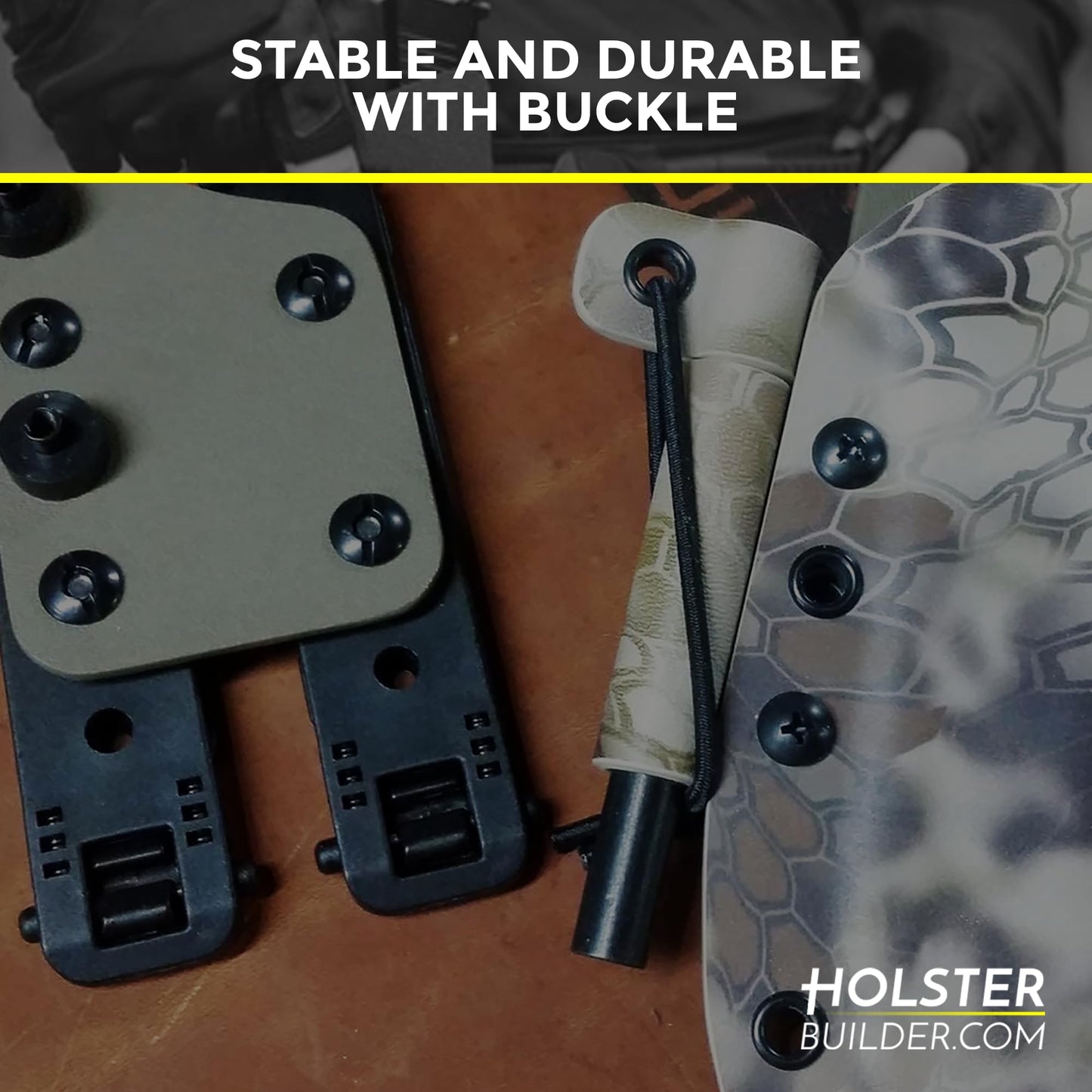 HolsterBuilder Molle Attachment – Quick Locking Belt Clip with Mounting Hardware for Holsters, Mag Pouches, Knife Sheaths, Vests – Available in Size (1", 2", 3", 5") & Pack (2 & 4) – 2 inch 2 Pack