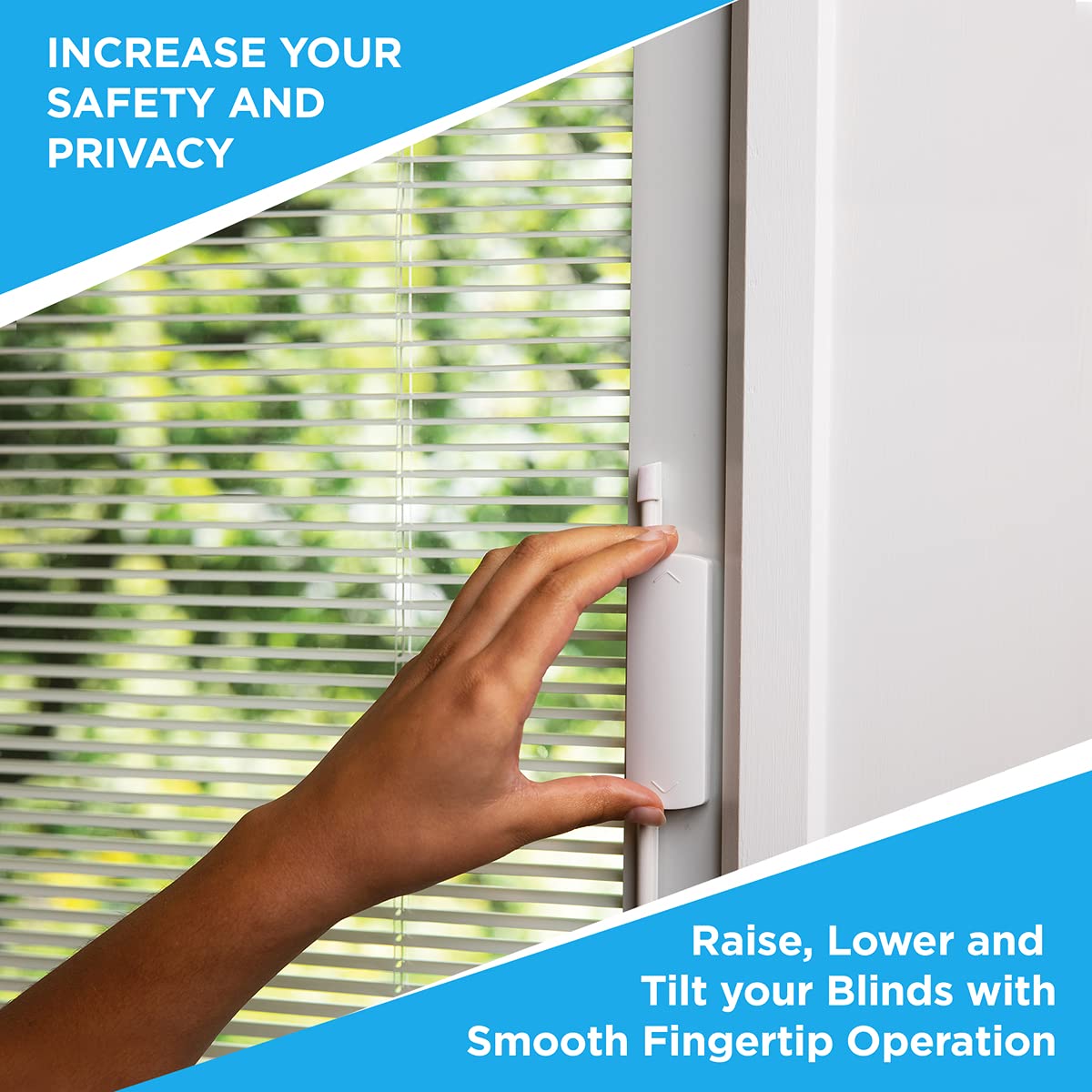ODL Enclosed Blinds for Doors in Double Pane Tempered Clear Glass - Outer Frame Measurement 24" x 38" - Door Window Shade for Privacy and Security - Easy to Install, Use & Maintain - White Frame Kit