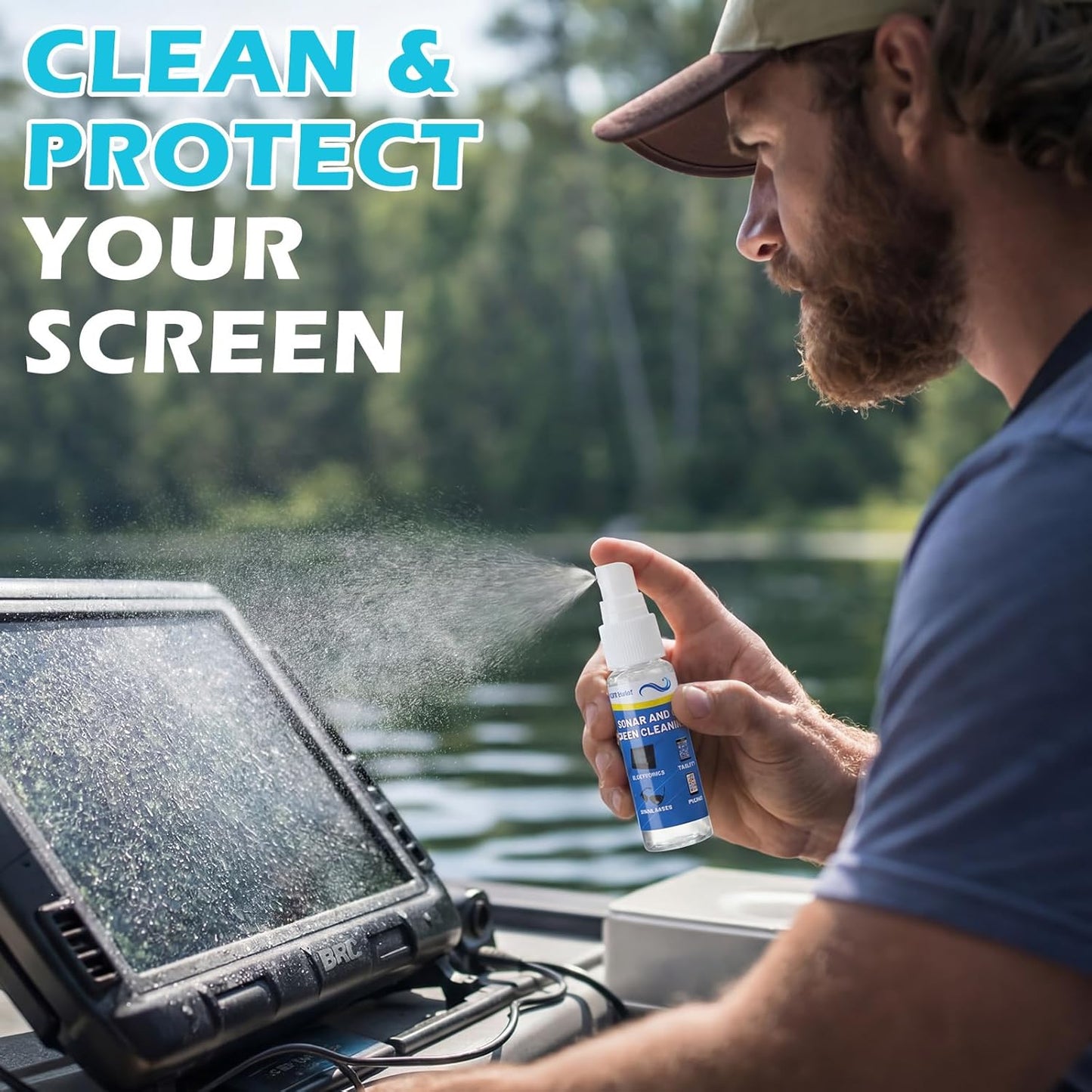 Lumina Garden 3 Sets Ammonia 1.5 oz Sonar GPS Screen Cleaner Kit Free LCD Screen Cleaner with Microfiber Cloth