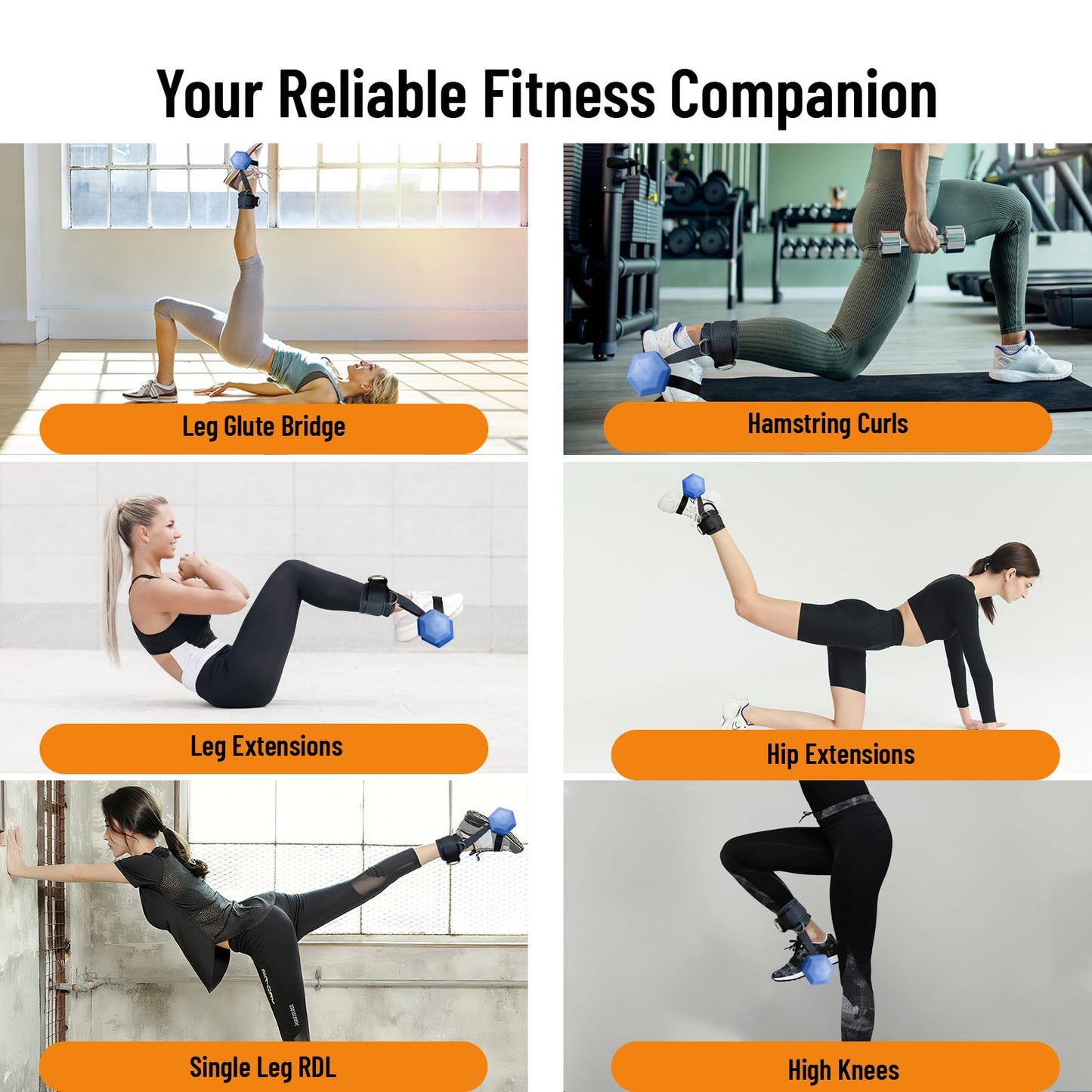 Ankle Straps for Dumbbell and Cable Machine, Monkey Foot Dumbbell Attachment Straps for Gym Trainer and Ankle Straps for Weight Lifting, Leg Extensions for Women and Men