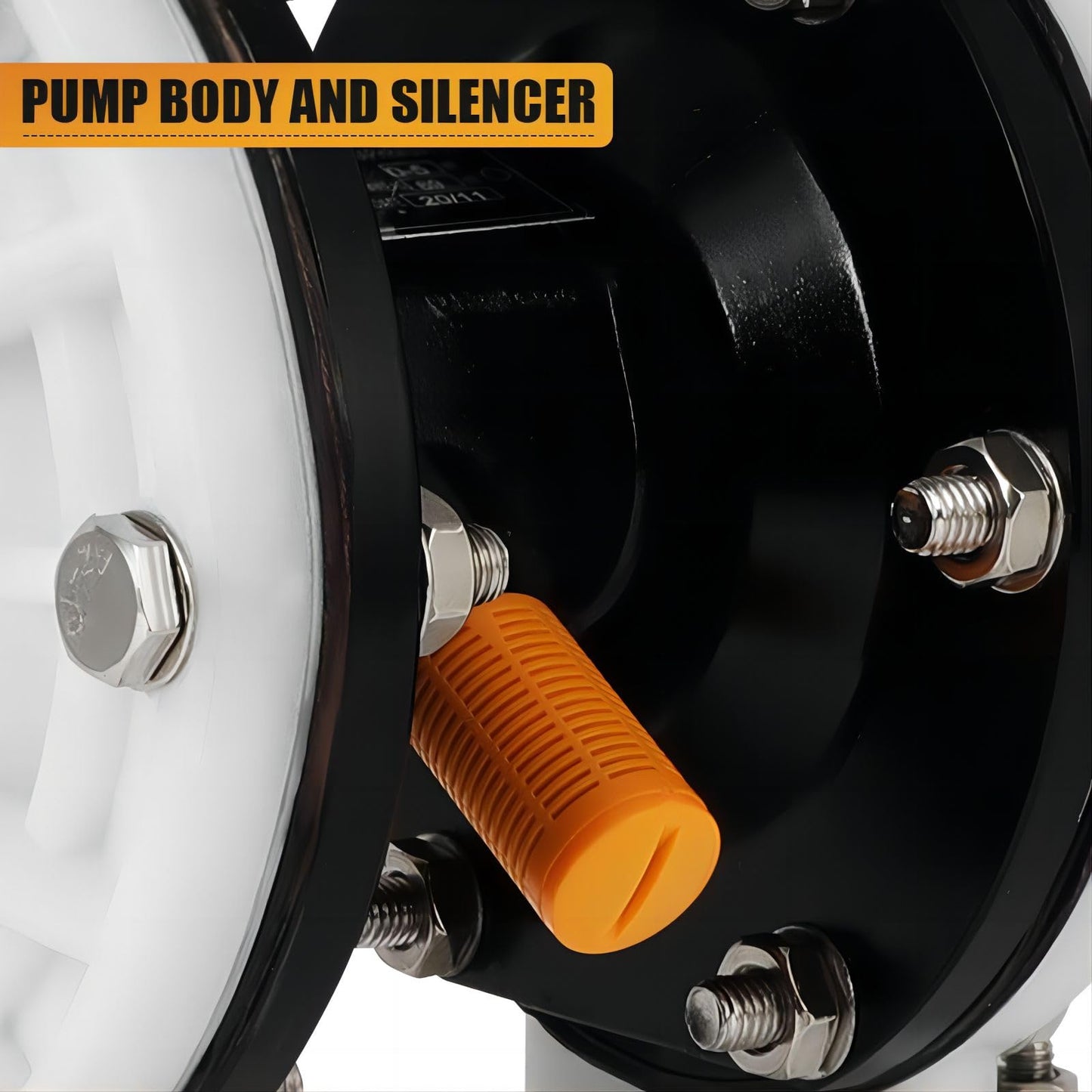 Air Operated Double Diaphragm Pump QBK-15 1/2 inch Outlet 12 GPM Pneumatic Transfer Max 115 PSI Industrial Use for Chemical Waste Oil Dual Diaphram PTFE Nitrile Rubber by Plastic and Stainless Steel