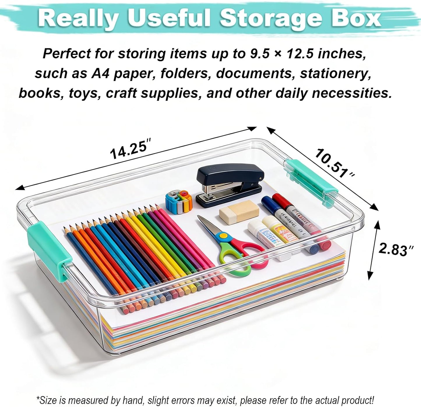 Skiennix 6 Qt Clear Plastic Storage Bins - Stackable Organizers with Lids for Arts & Crafts | 2 Pack