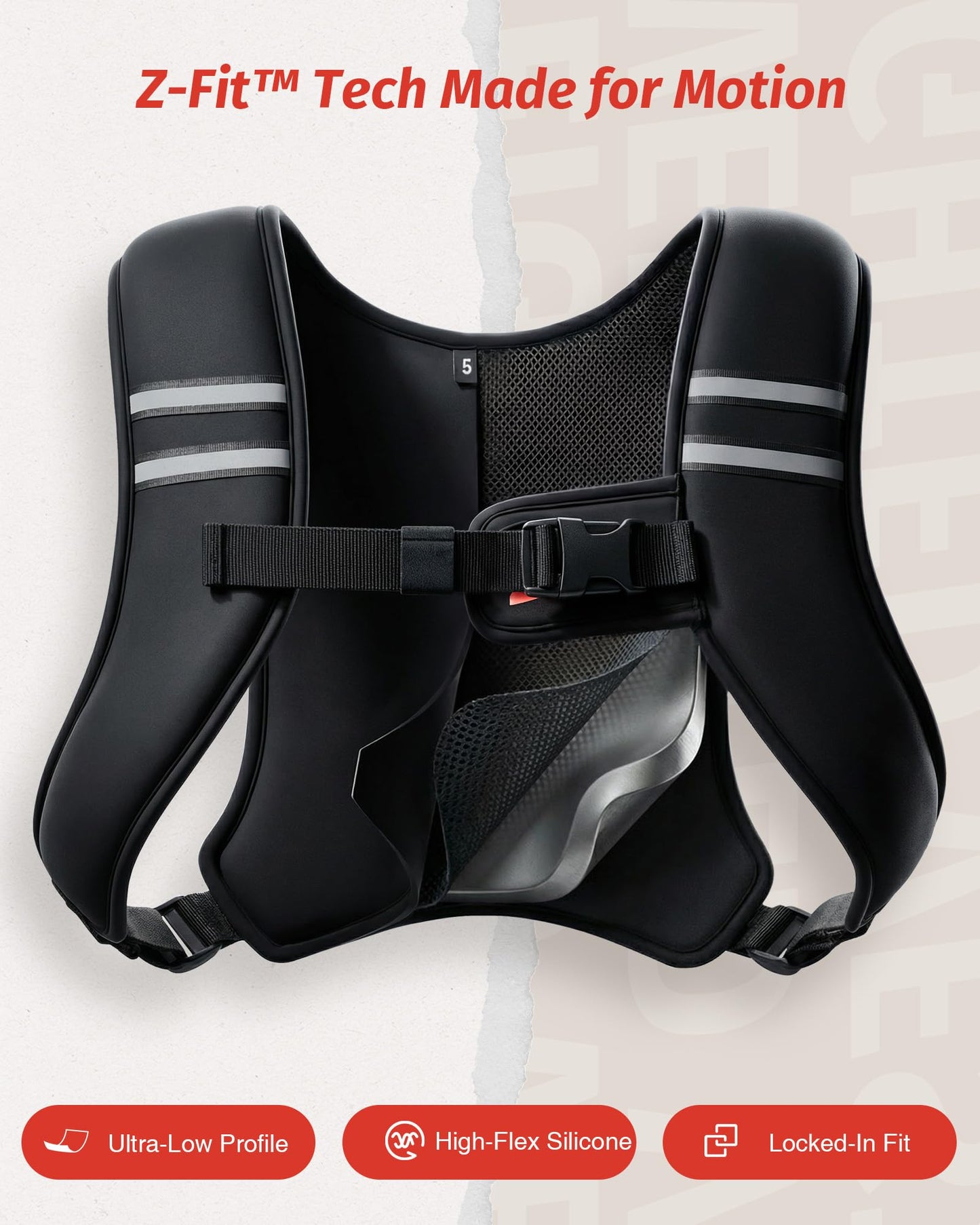 ZELUS Weighted Vest, Washable Z-Fit Soft Iron Weighted Vest for Women and Men, 5/10/15 lb Weight Vest with Reflective Strips & Adjustable Straps, Ultra Thin Weight Vest for Gym Strength Training (15lb) Black